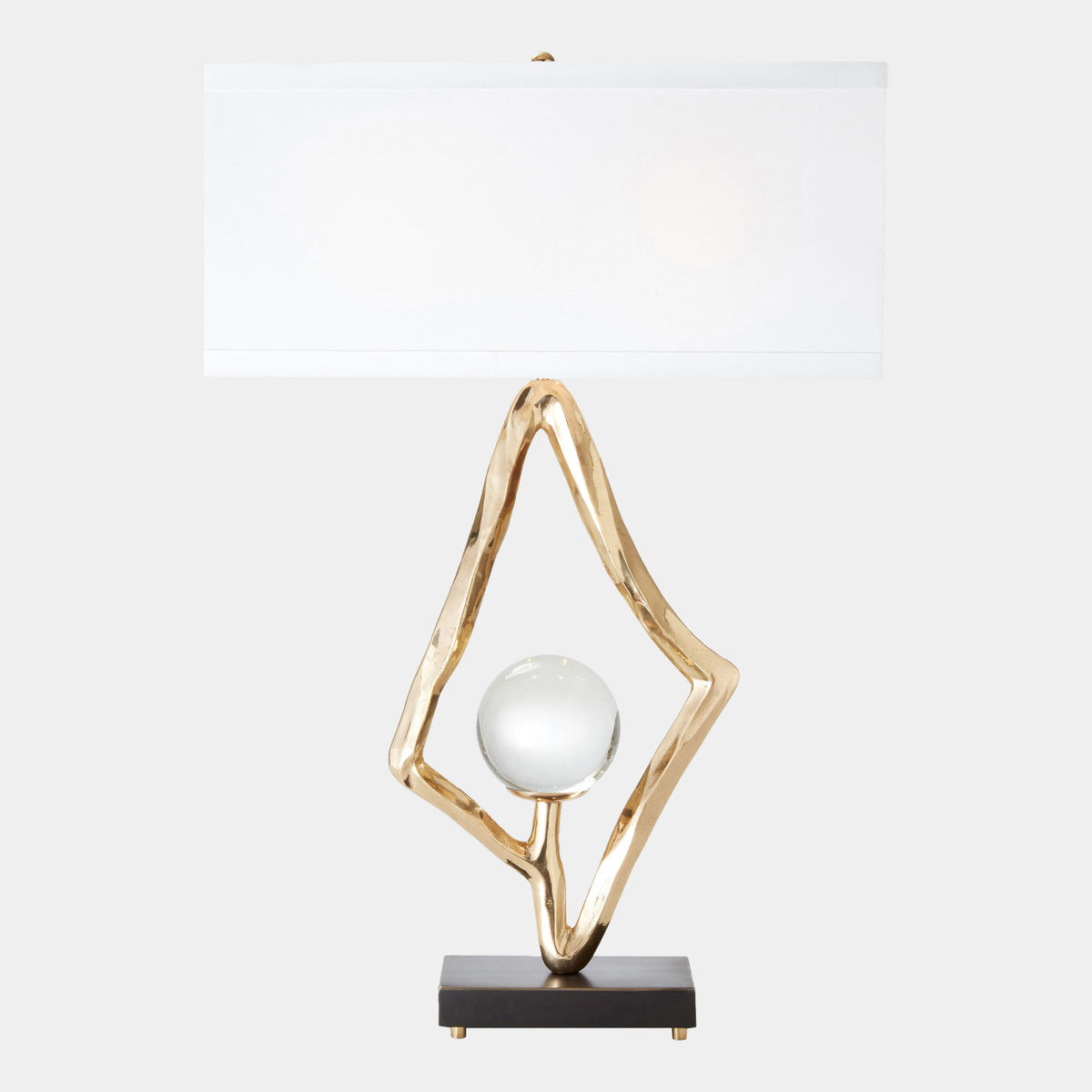 Kite Lamp w/Crystal Sphere-Brass