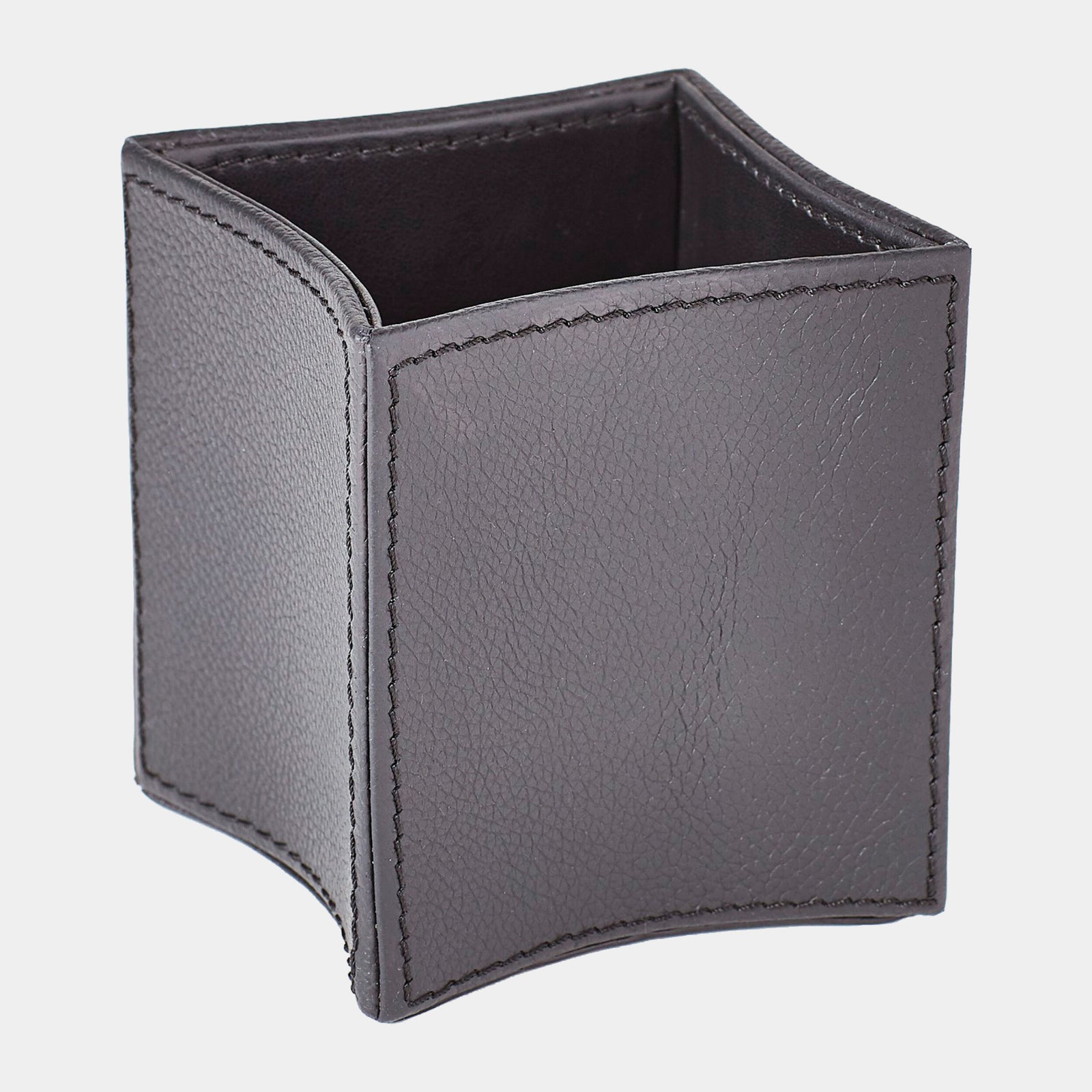 Freddy Folded Leather Pencil Cup-Black