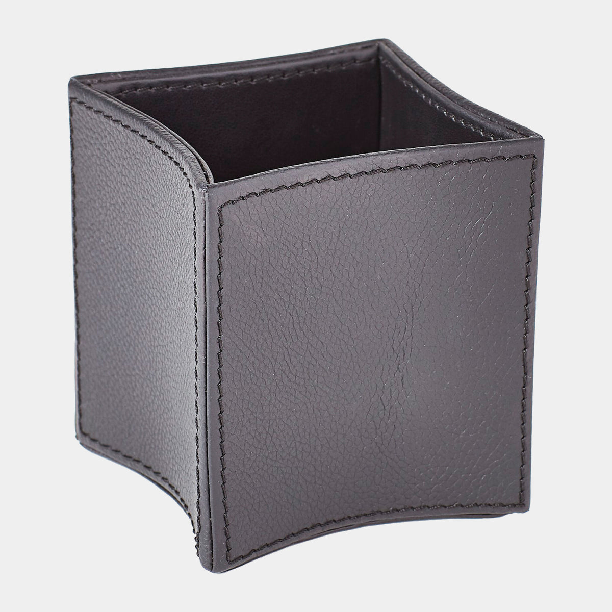 Freddy Folded Leather Pencil Cup-Black