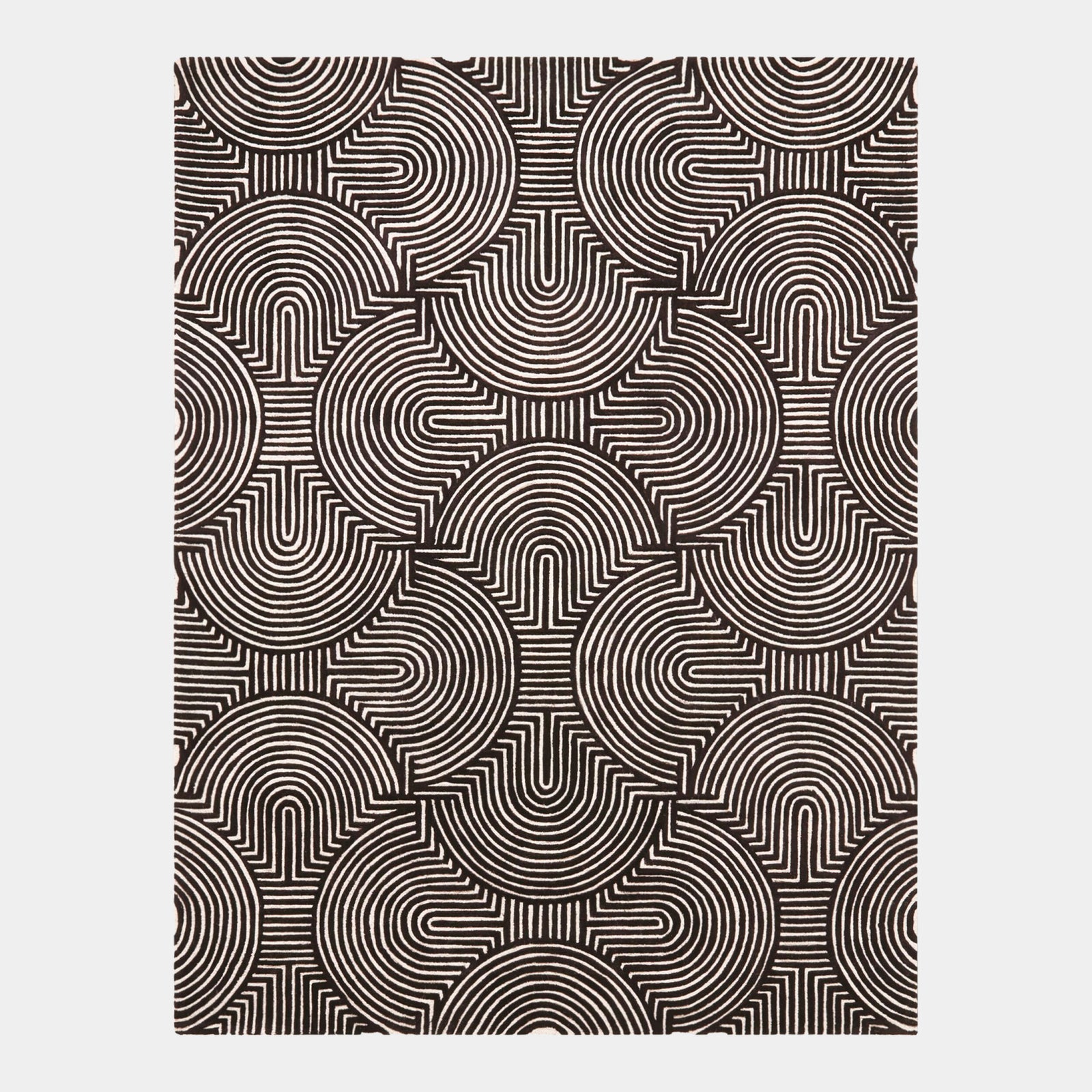 Arches Rug-Black/Ivory