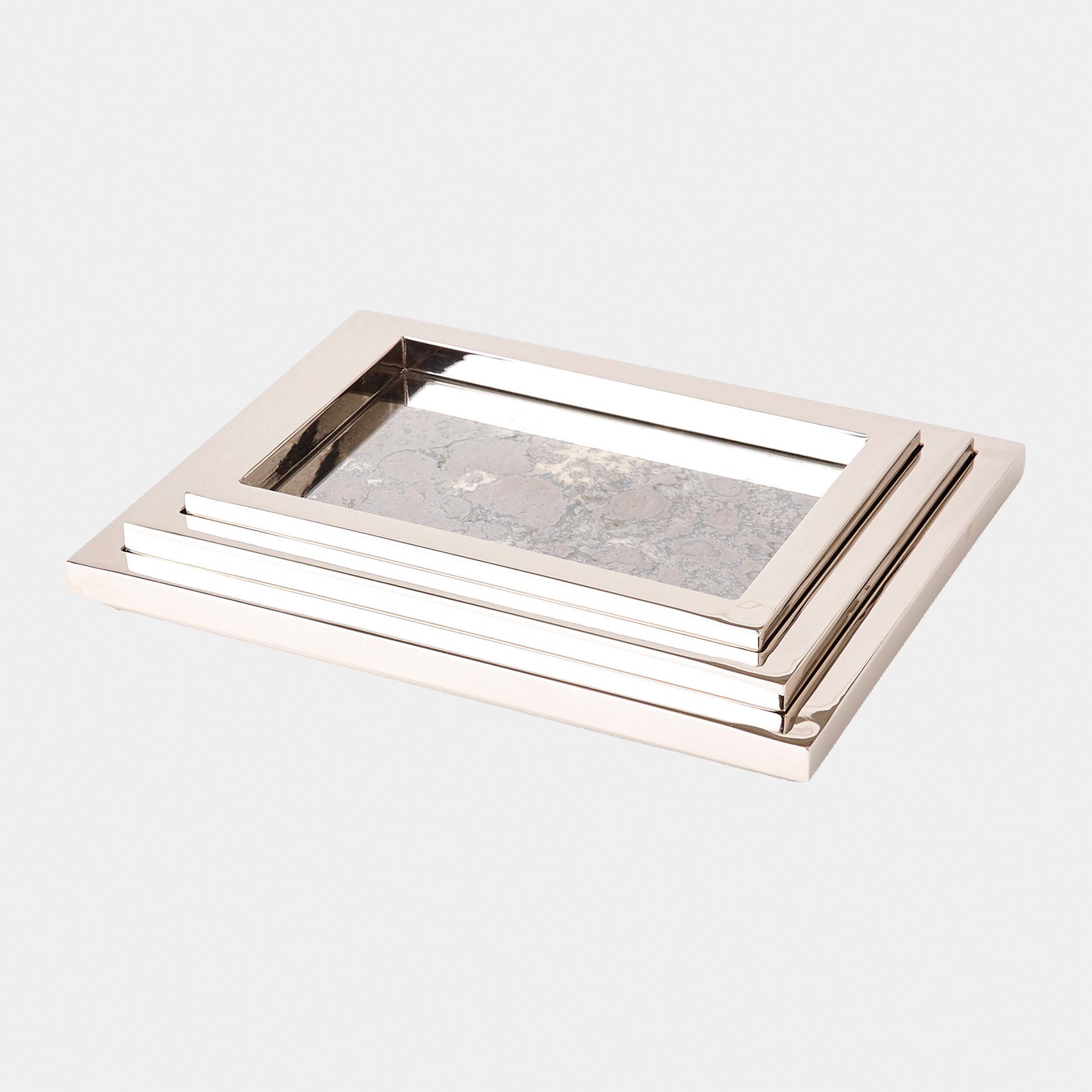 Hanson S/3 Stepped Nesting Trays-Nickel