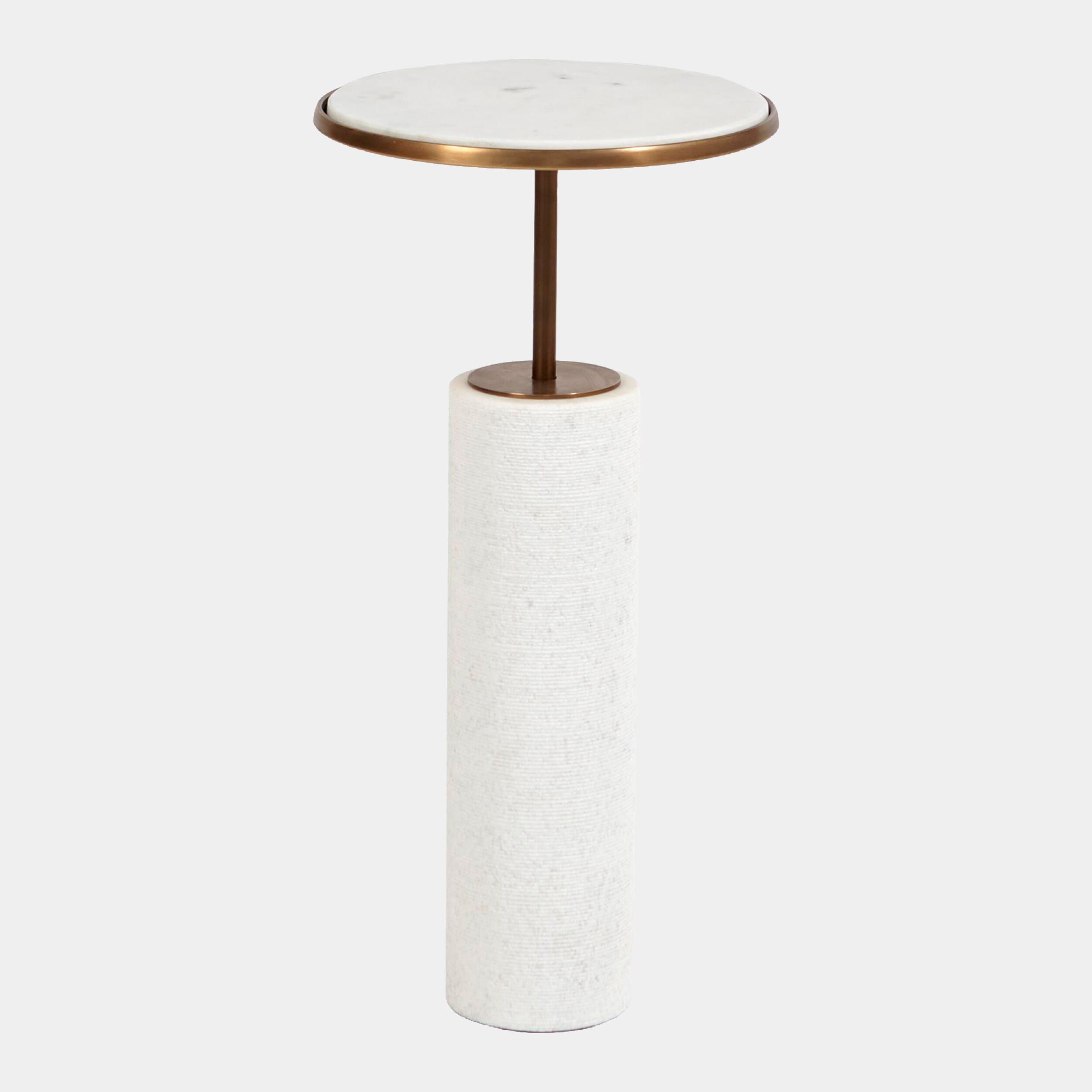 Flummox Tall Cored Marble Table-Bronze