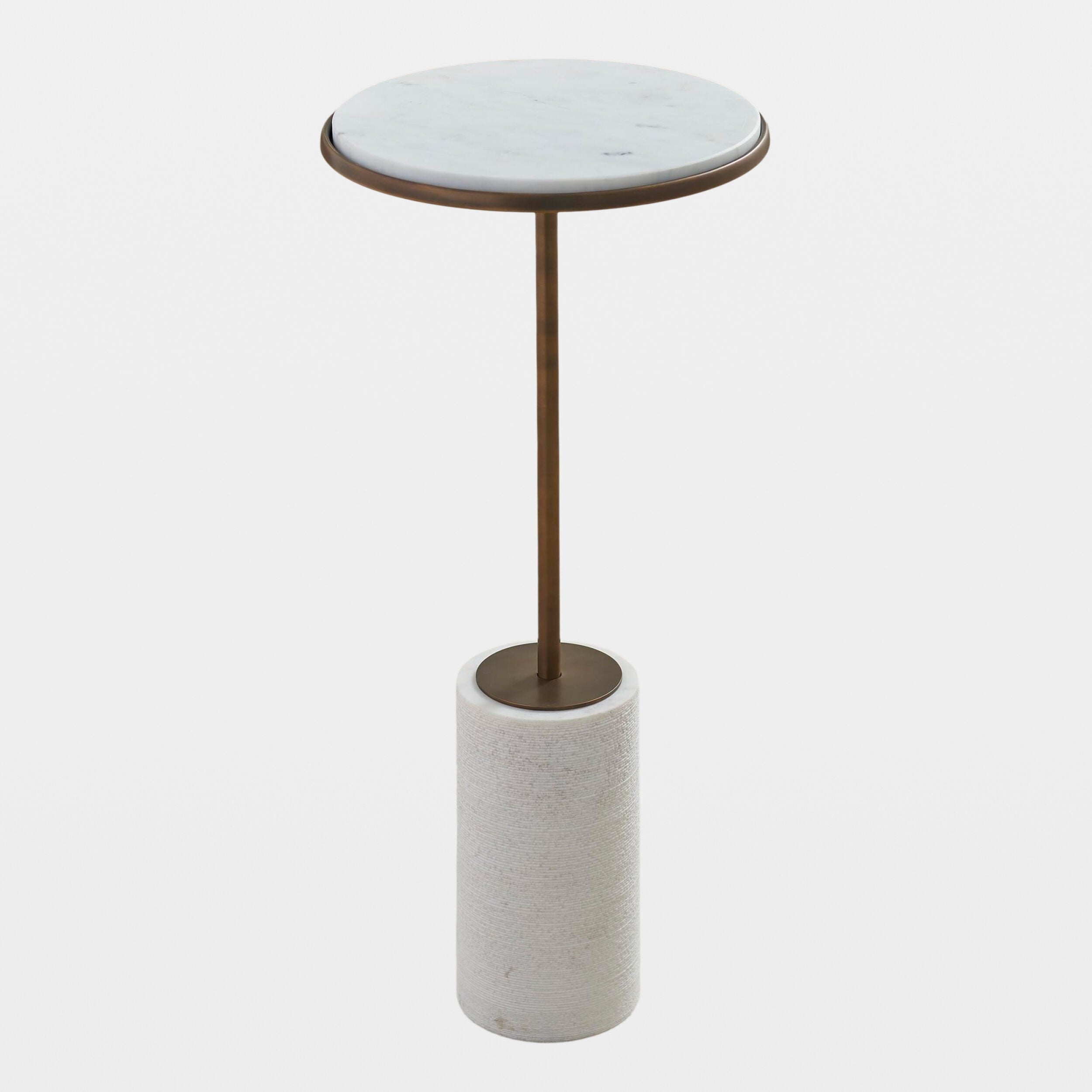 Flummox Short Cored Marble Table-Bronze