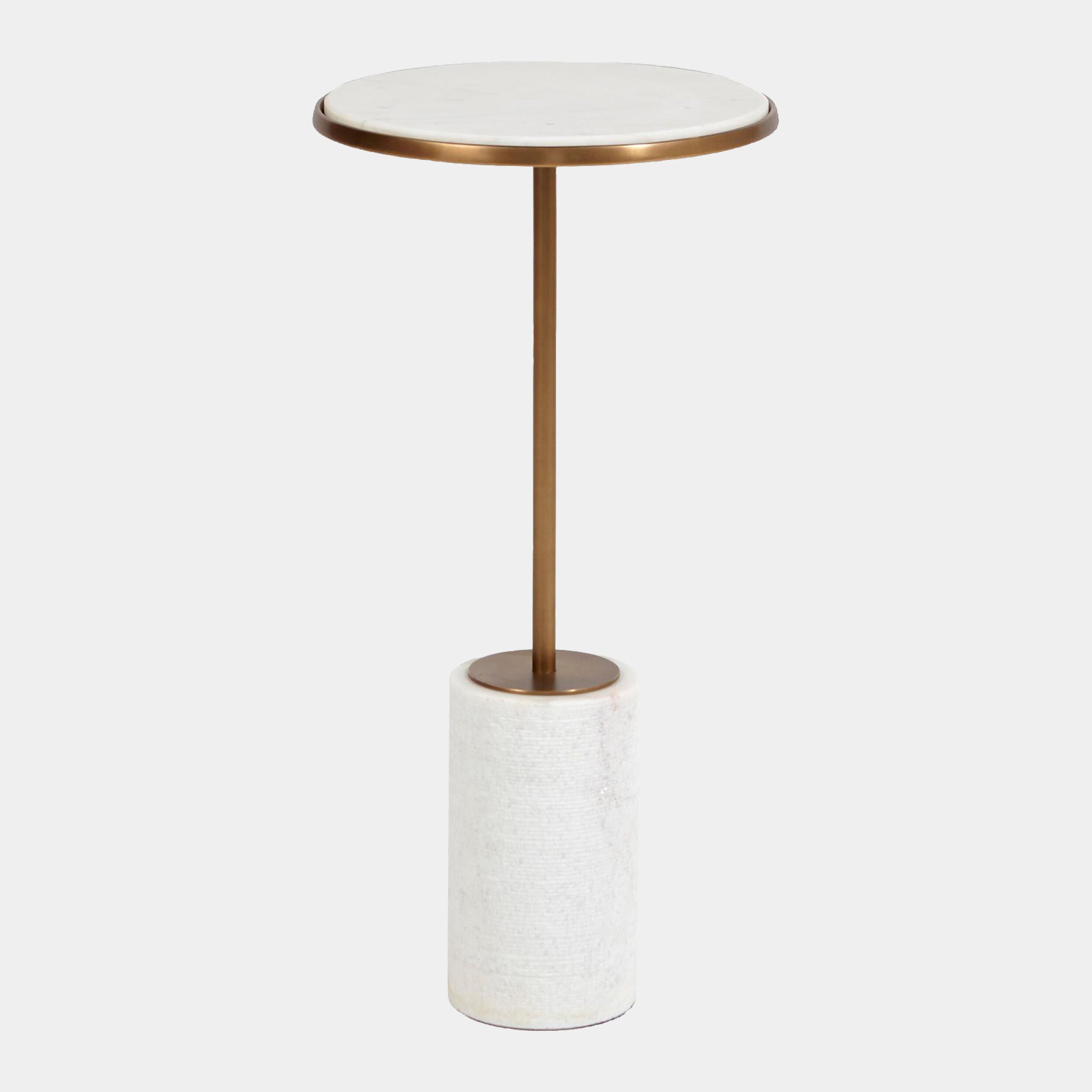 Flummox Short Cored Marble Table-Bronze