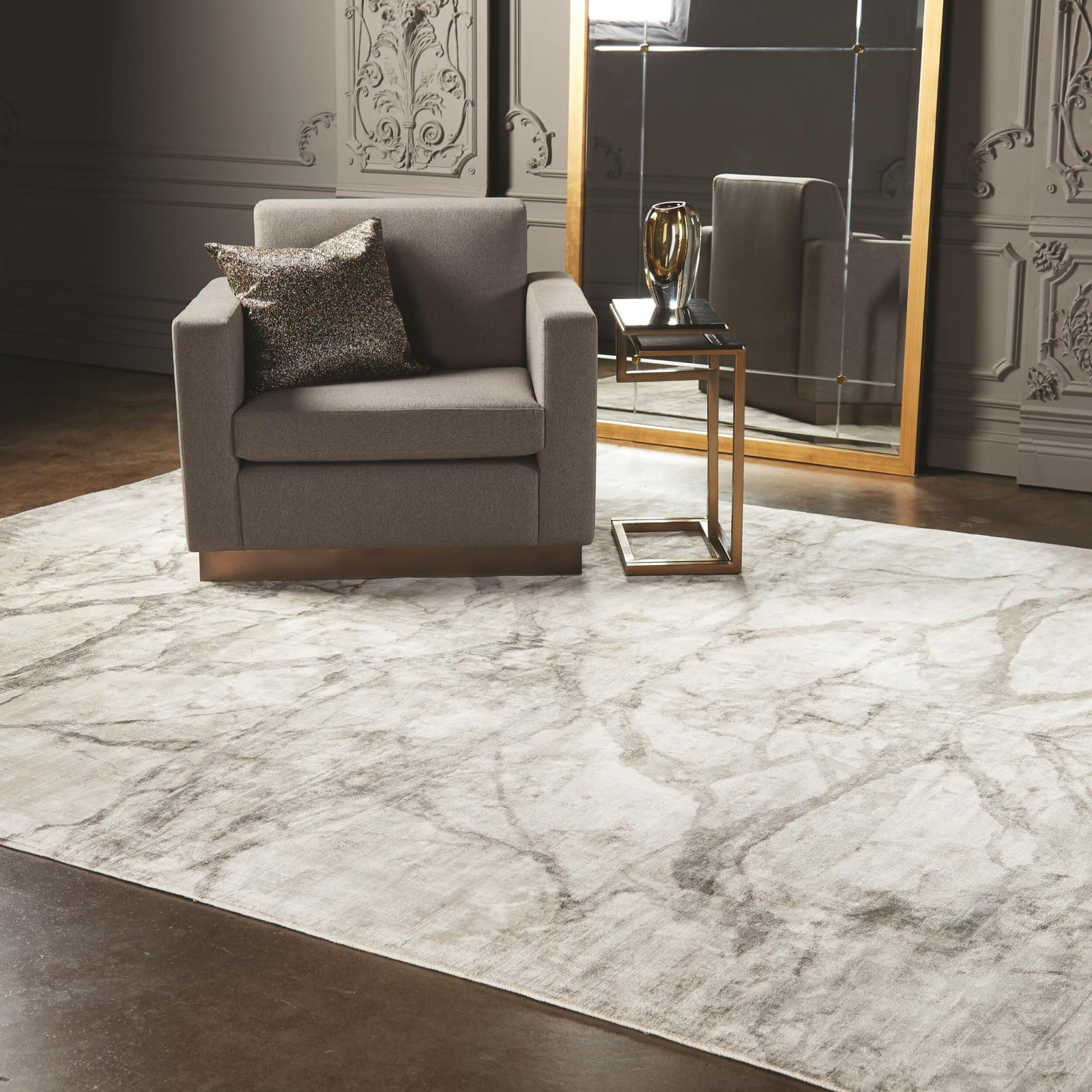 Echoform Mirror Match Marble Rug-Neutrals