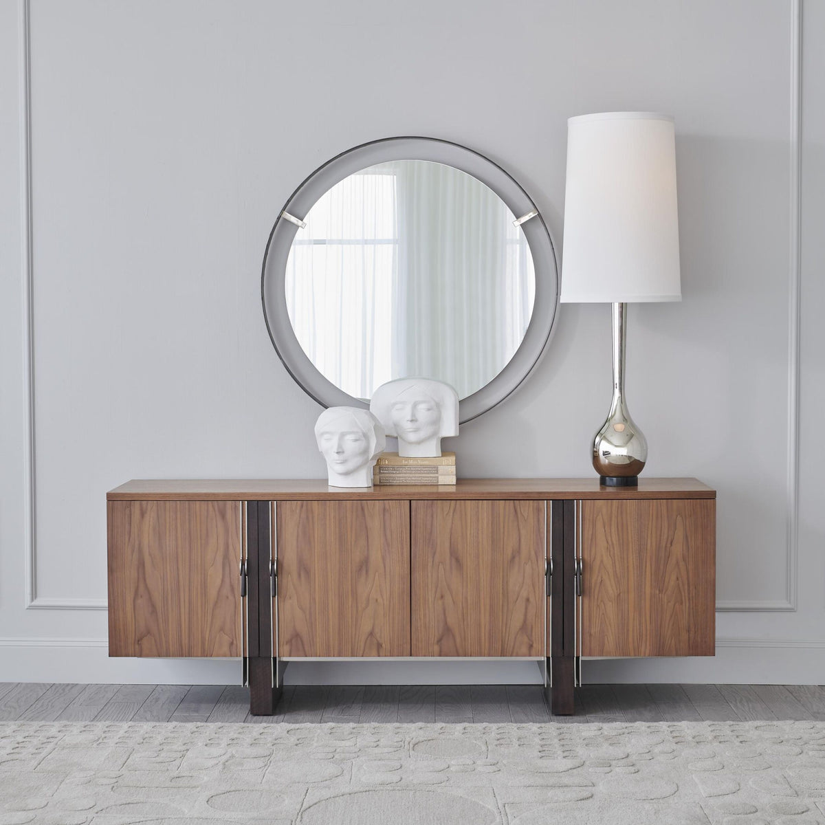 Floating Mirror-Nickel Clips-Natural Iron Rim