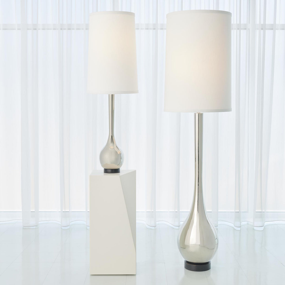 Lloyd Bulb Floor Lamp-Nickel