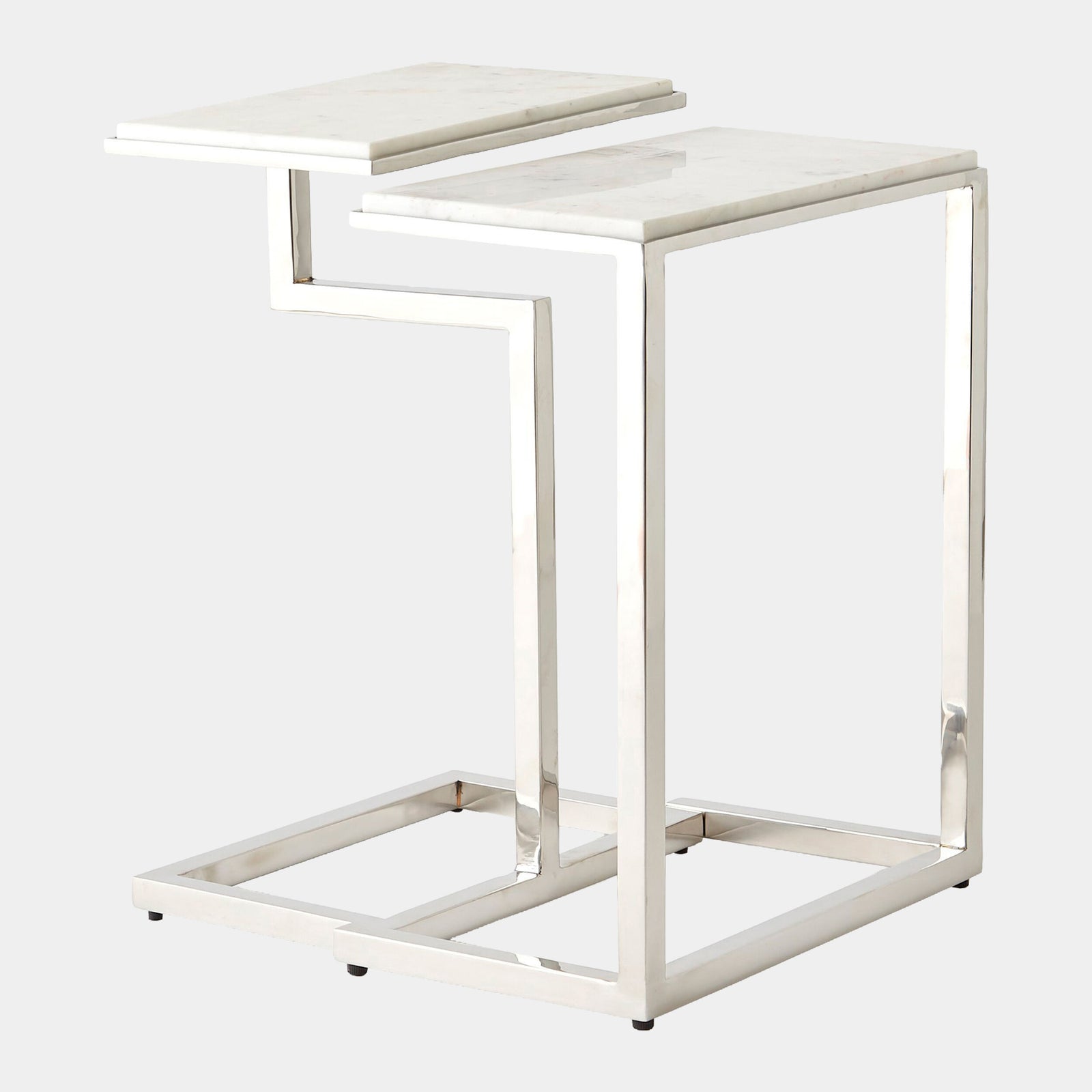 Hemsworth S/2 C Nesting Tables-Nickel