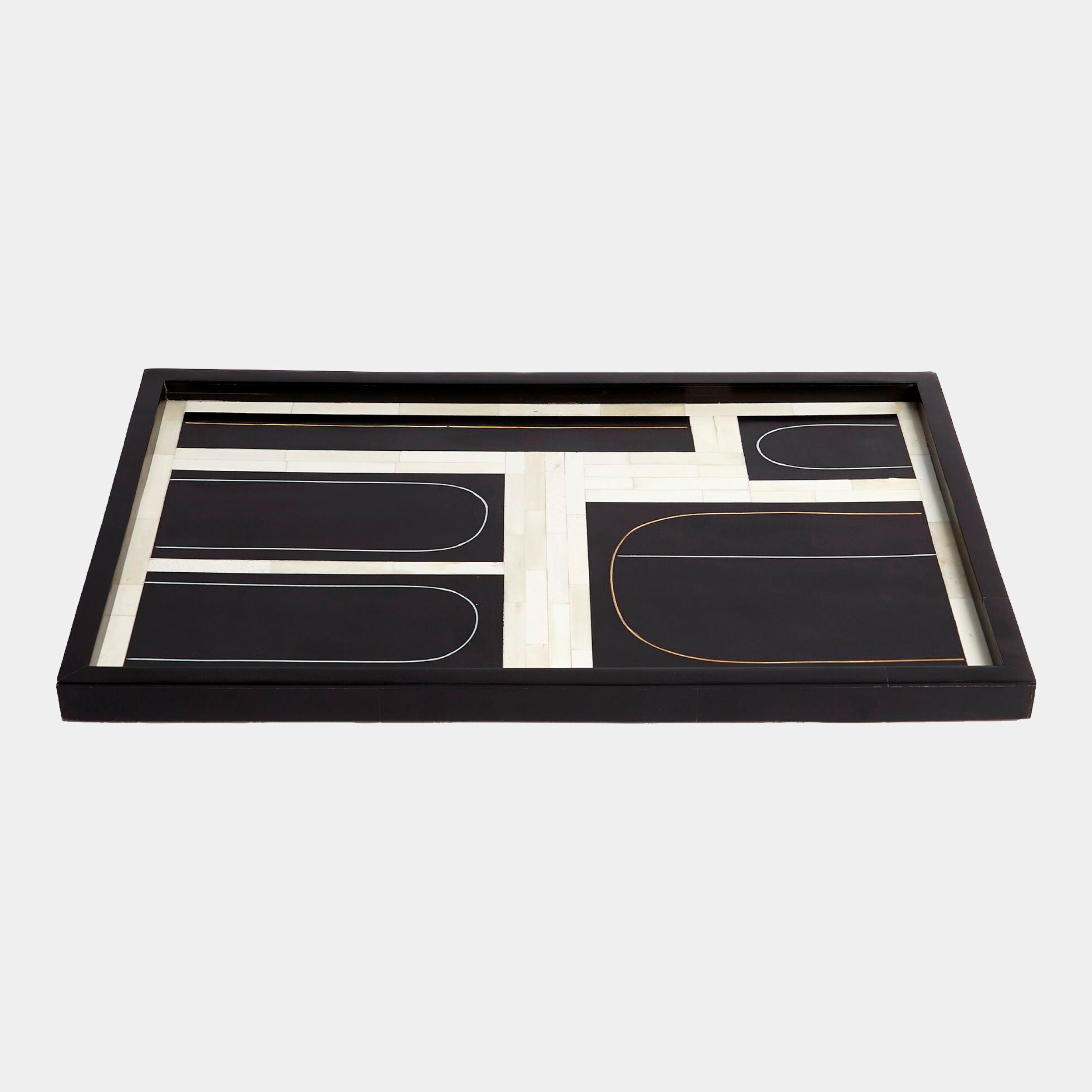 Mondri Loop Tray-Black/Brass