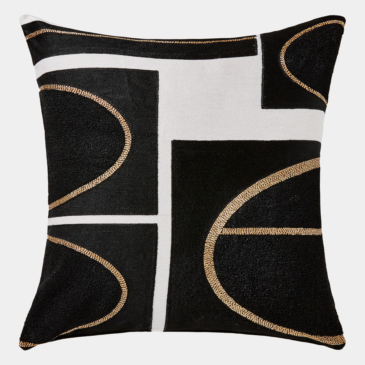Mondri Loop Pillow-Beige/Black