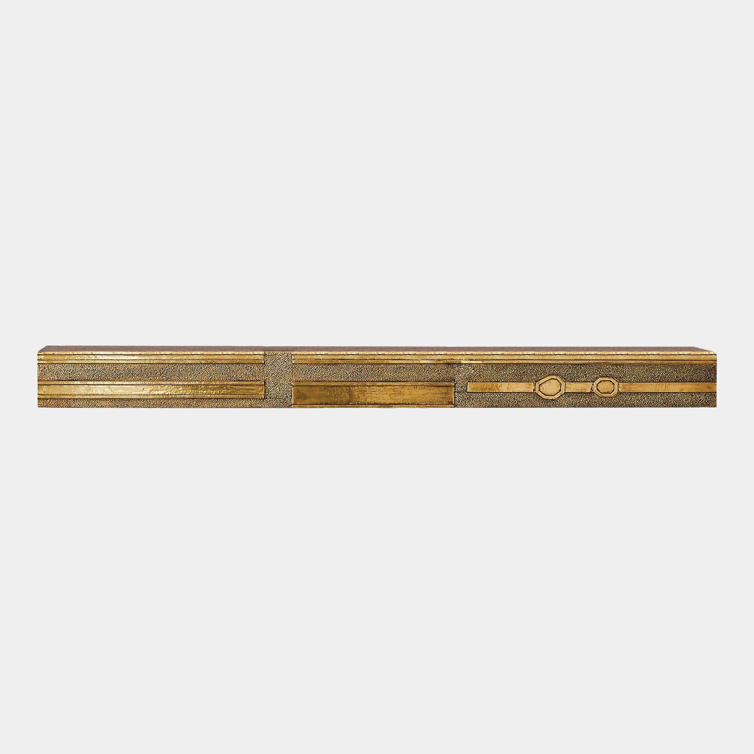Moderne Block Floating Shelf-Brass