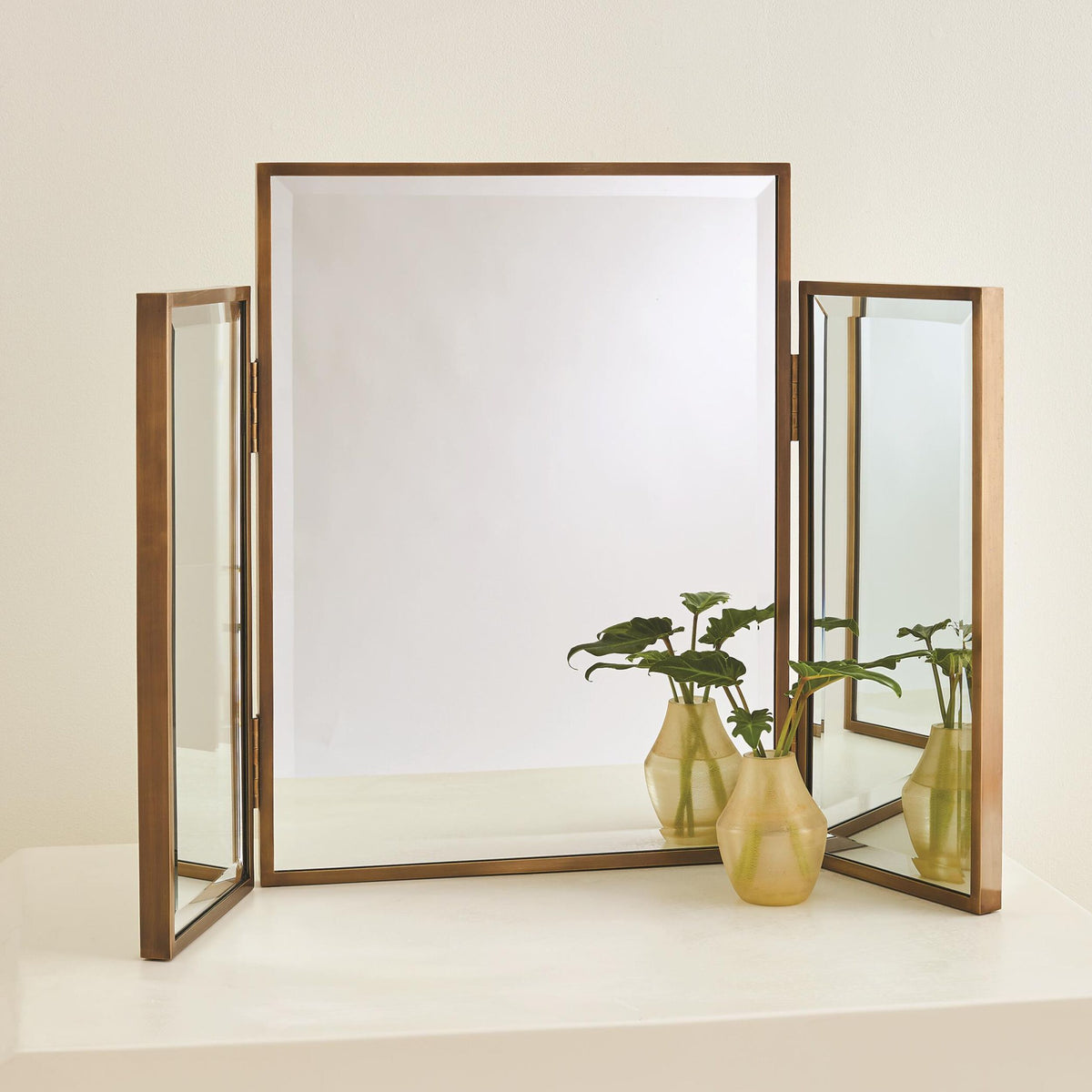 Echos Vanity Mirror-Antique Brass