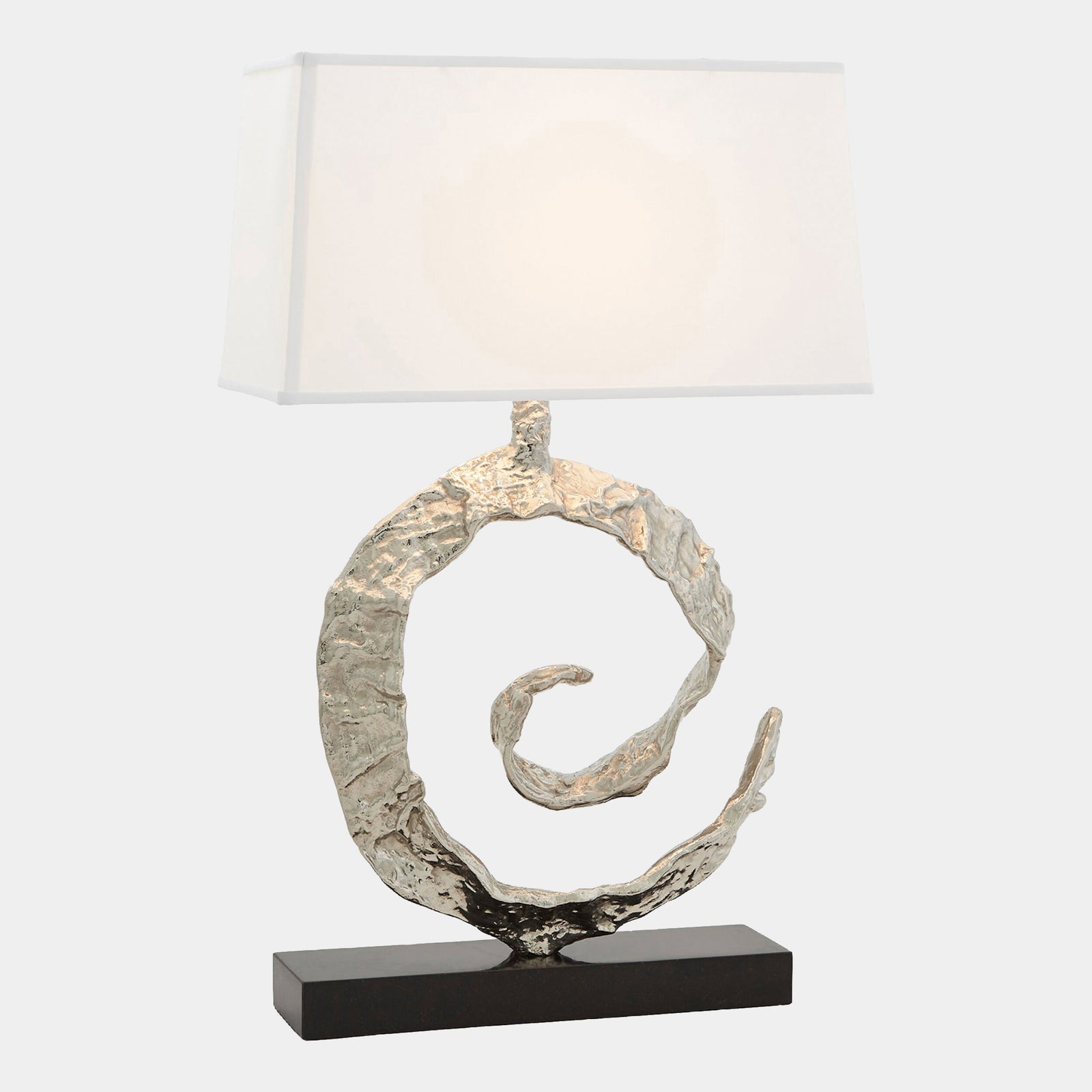 Swirl Lamp-Nickel w/Black Granite