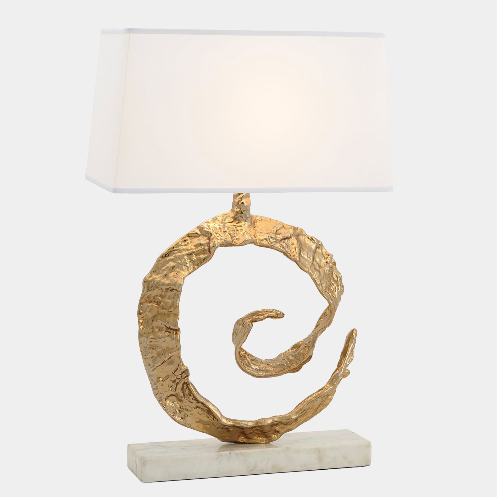 Swirl Lamp-Brass w/White Marble