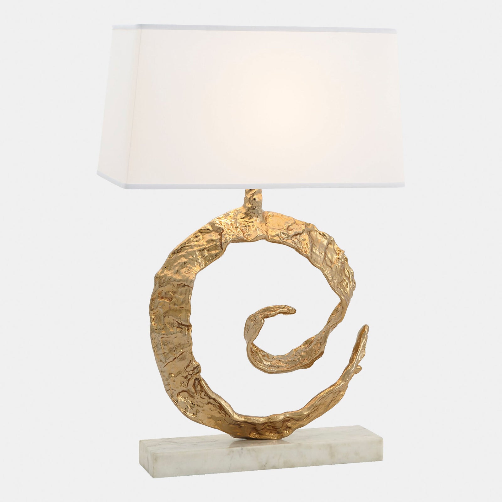 Swirl Lamp-Brass w/White Marble