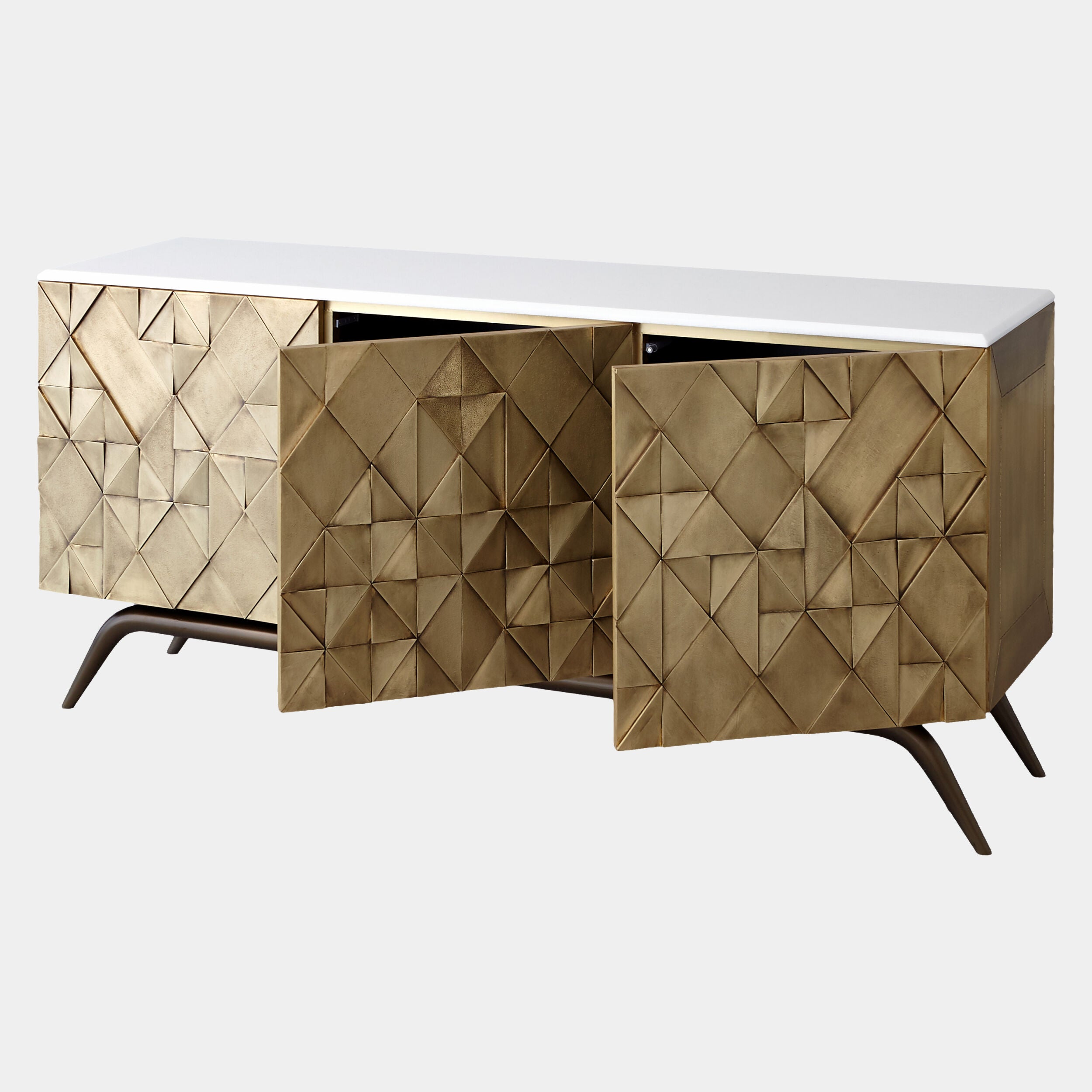 Glint Triangle Cabinet-Brass