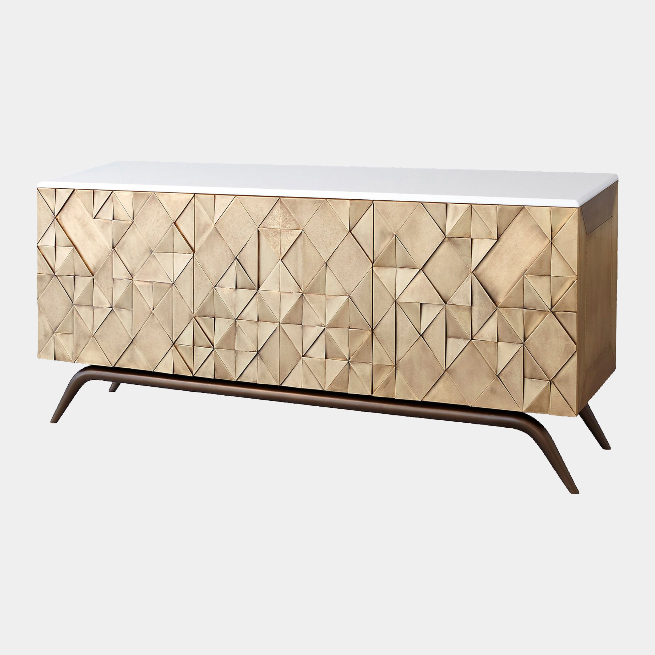Glint Triangle Cabinet-Brass