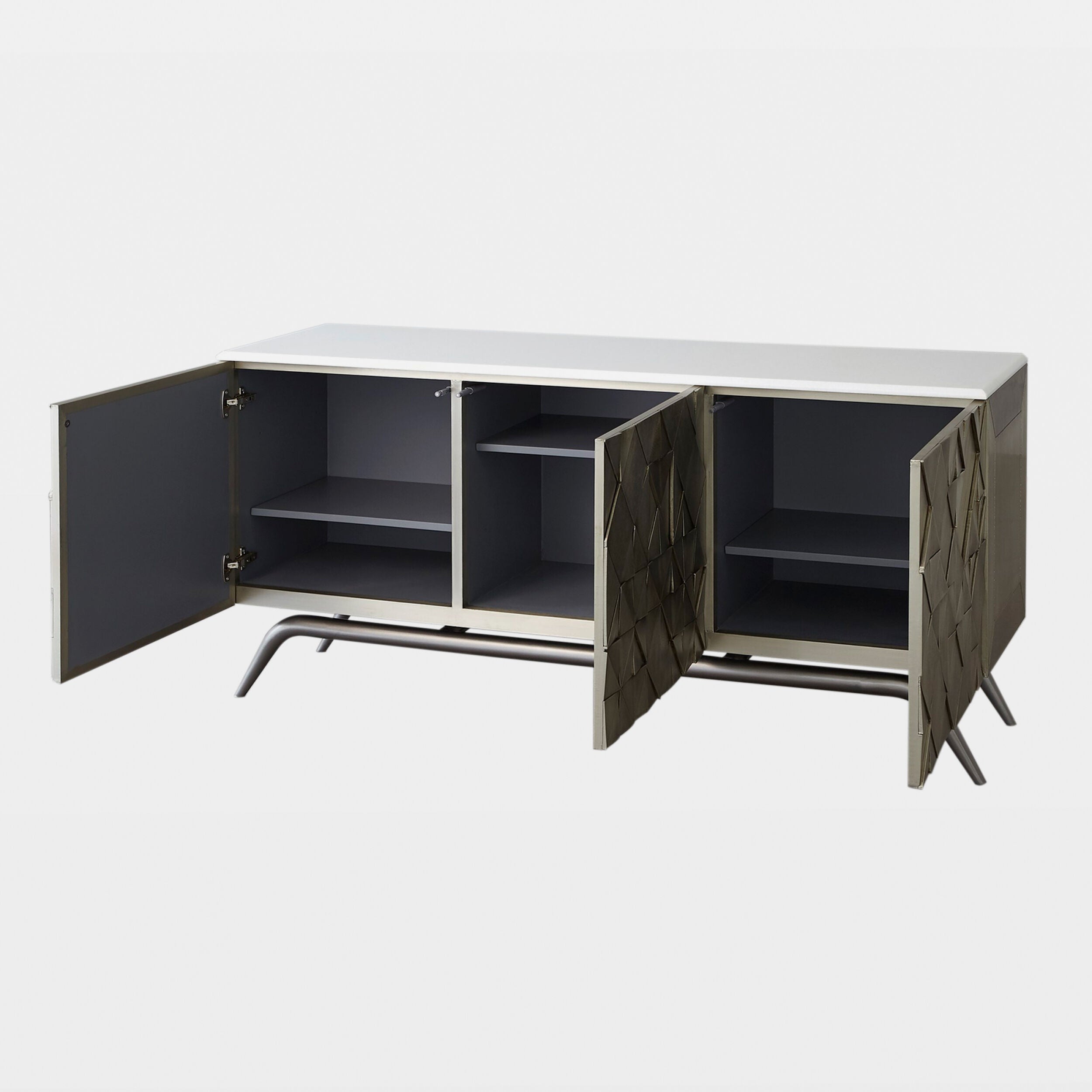Glint Triangle Cabinet-Silver
