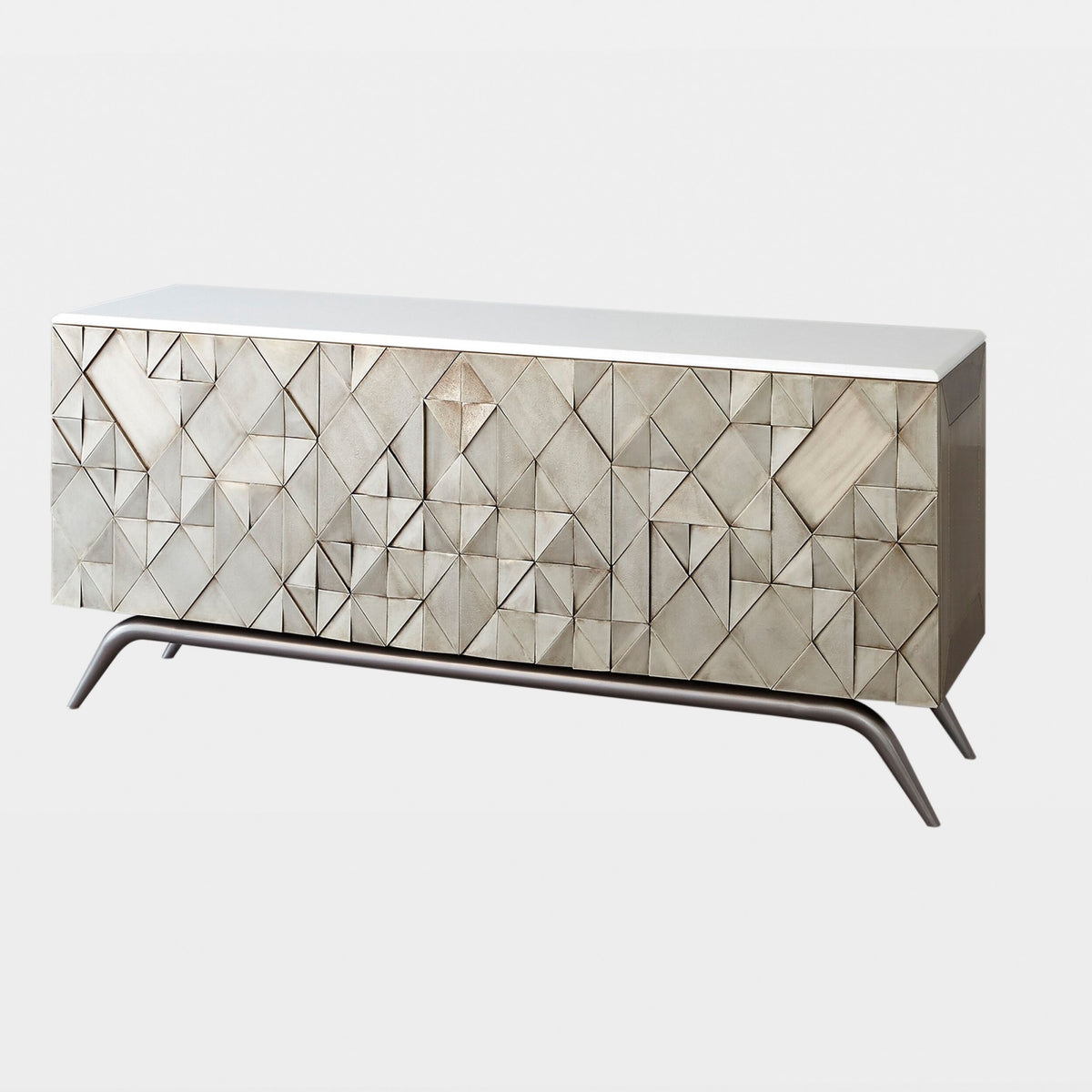 Glint Triangle Cabinet-Silver