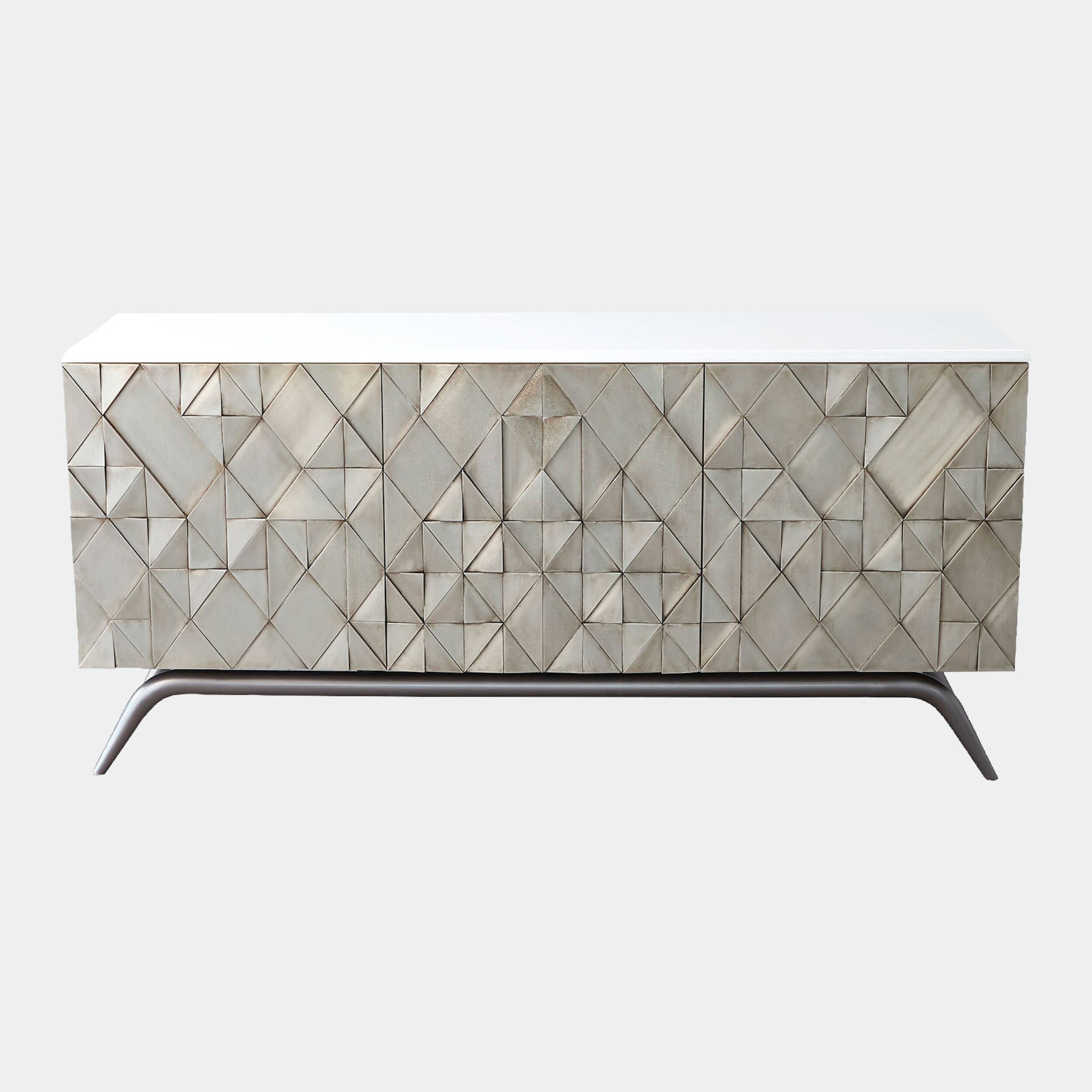 Glint Triangle Cabinet-Silver