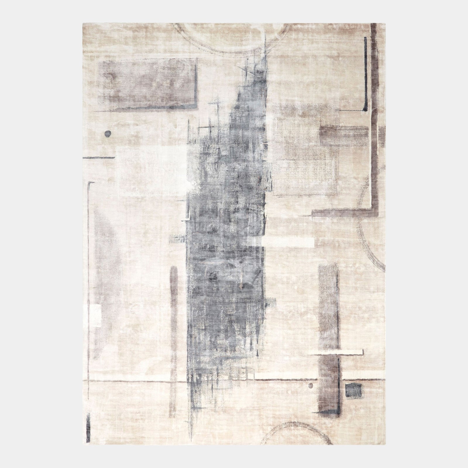 Liberty Geometric Art Rug-Gray