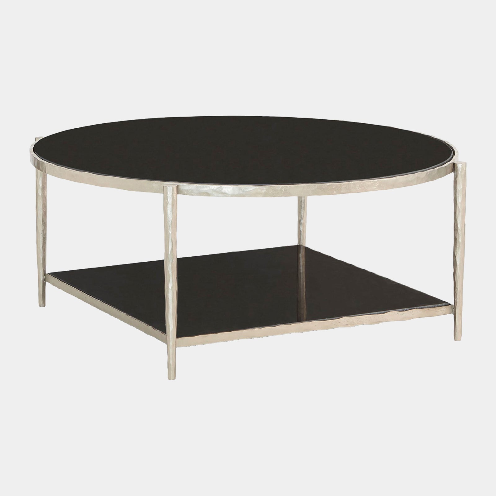 Zsido Cocktail Table-Nickel w/Black Granite
