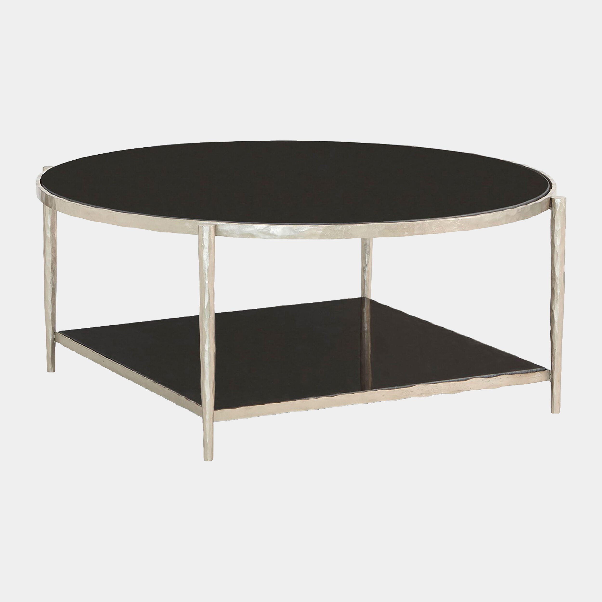 Zsido Cocktail Table-Nickel w/Black Granite