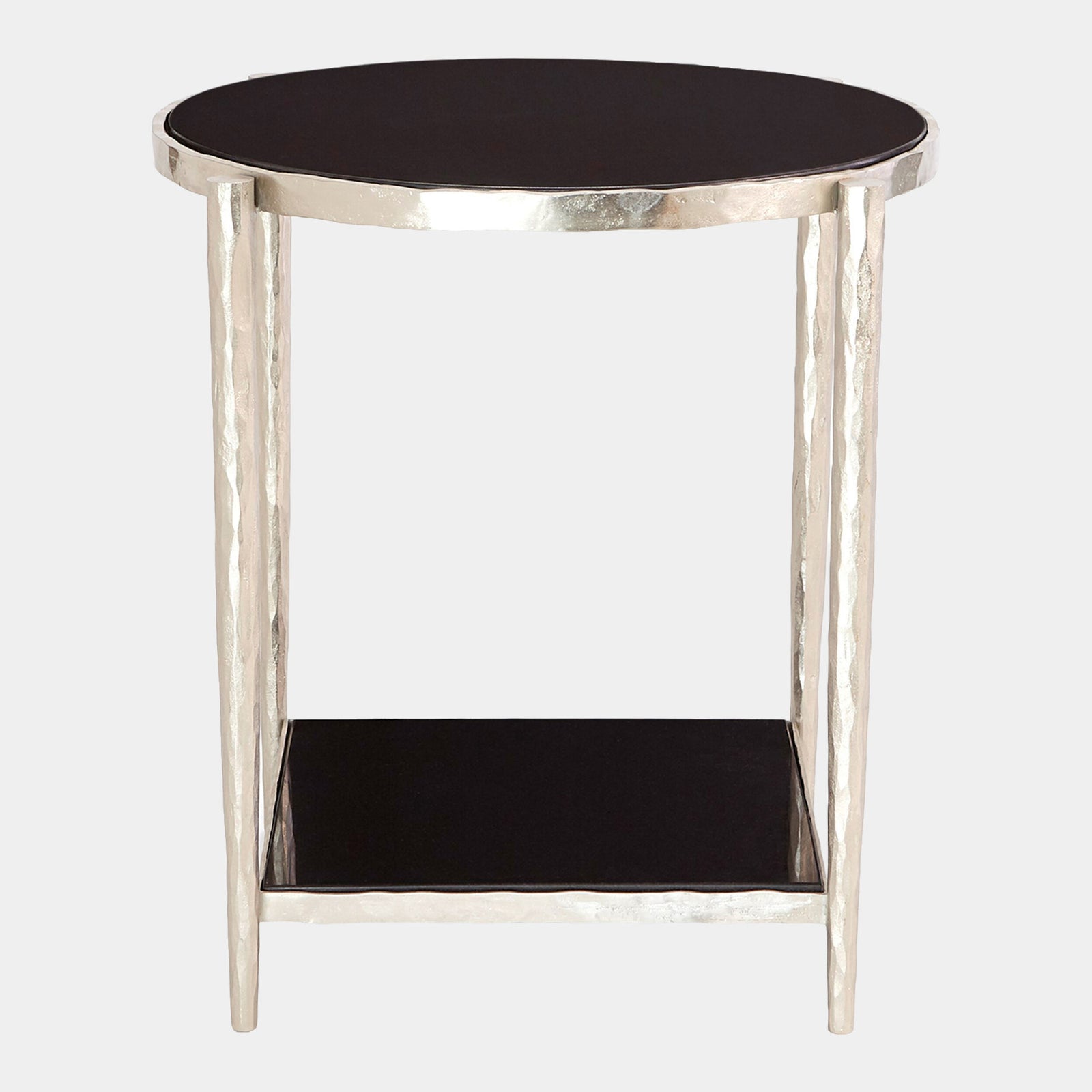 Zsido Side Table-Nickel w/ Black Granite