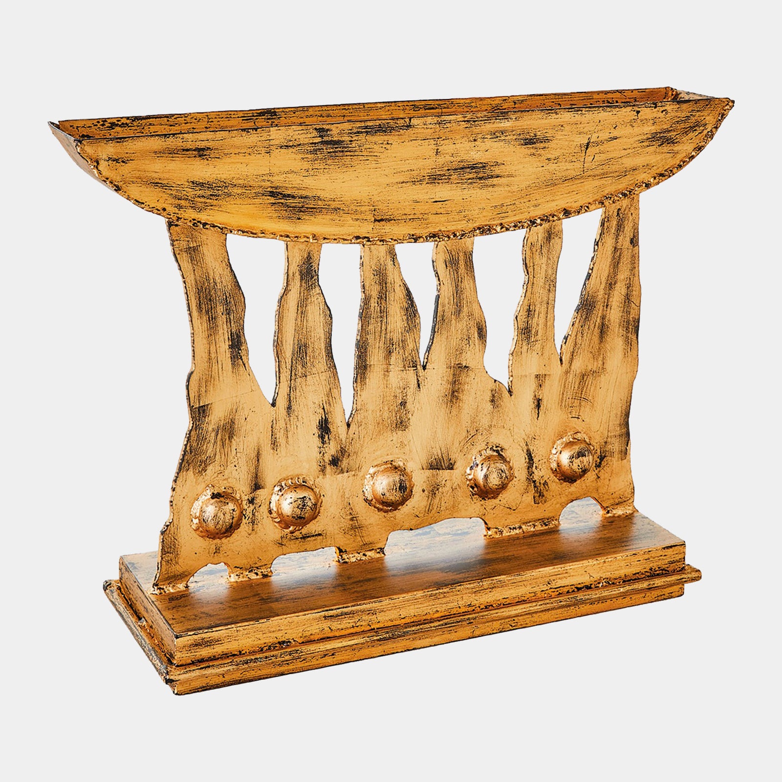 Brutalist Candelabra-Gold Leaf