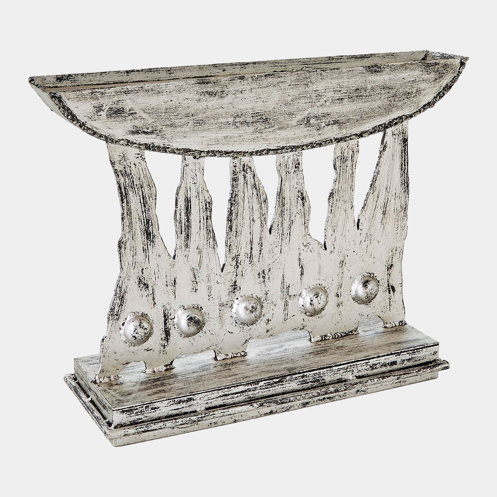 Brutalist Candelabra-Silver Leaf