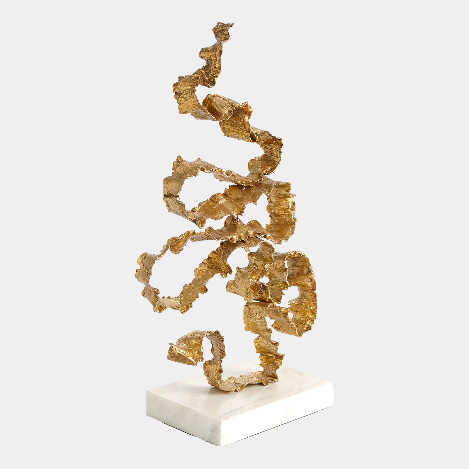 Alani Sculpture-Brass w/White Marble
