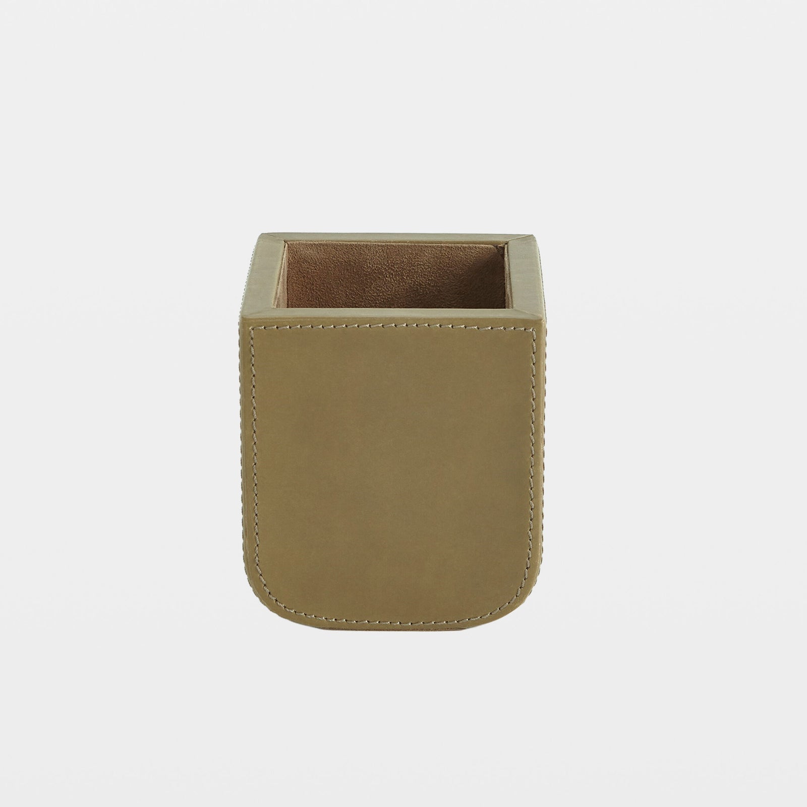 Radius Edge Leather Pencil Cup-Putty
