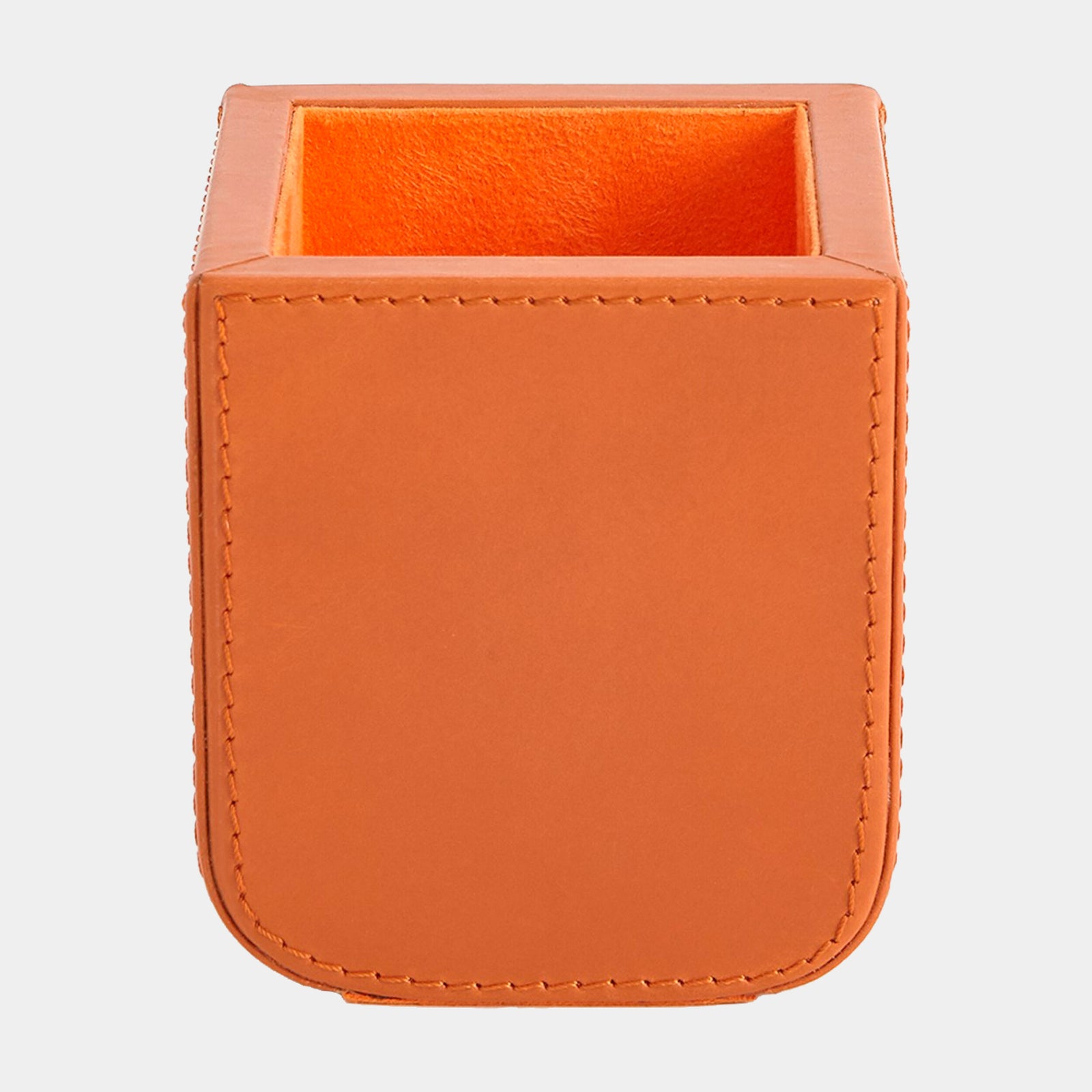 Radius Edge Leather Pencil Cup-Orange