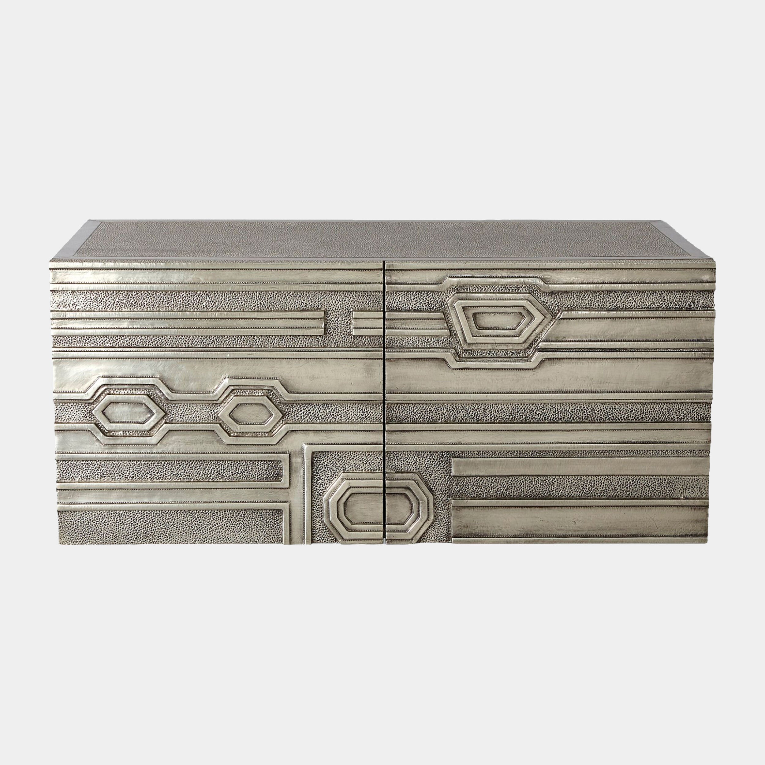 Moderne Block Cabinet-Right-Nickel