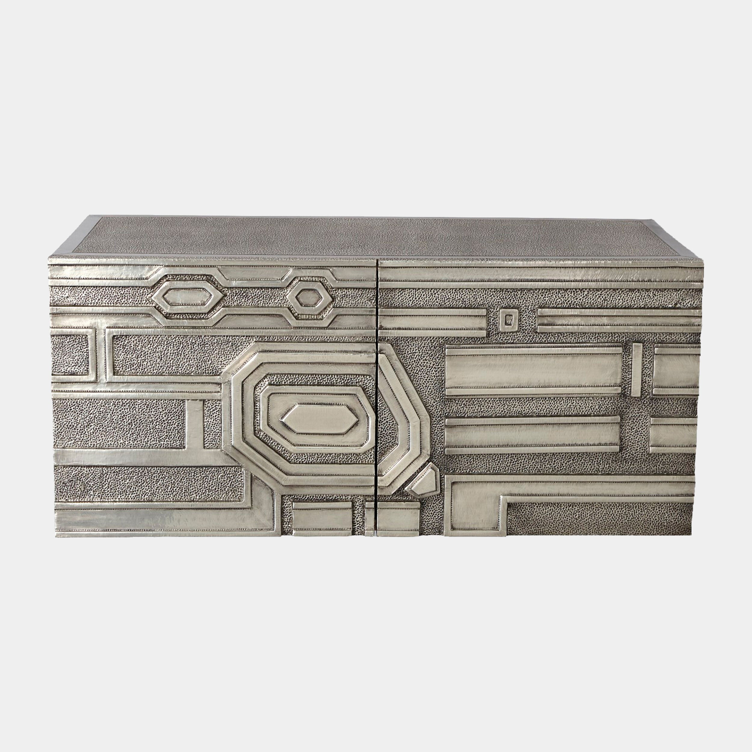 Moderne Block Cabinet-Left-Nickel
