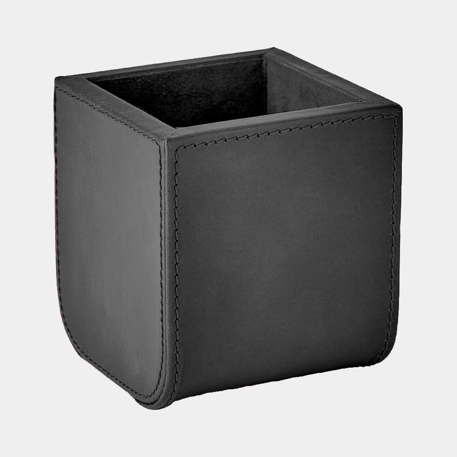 Radius Edge Leather Pencil Cup-Black
