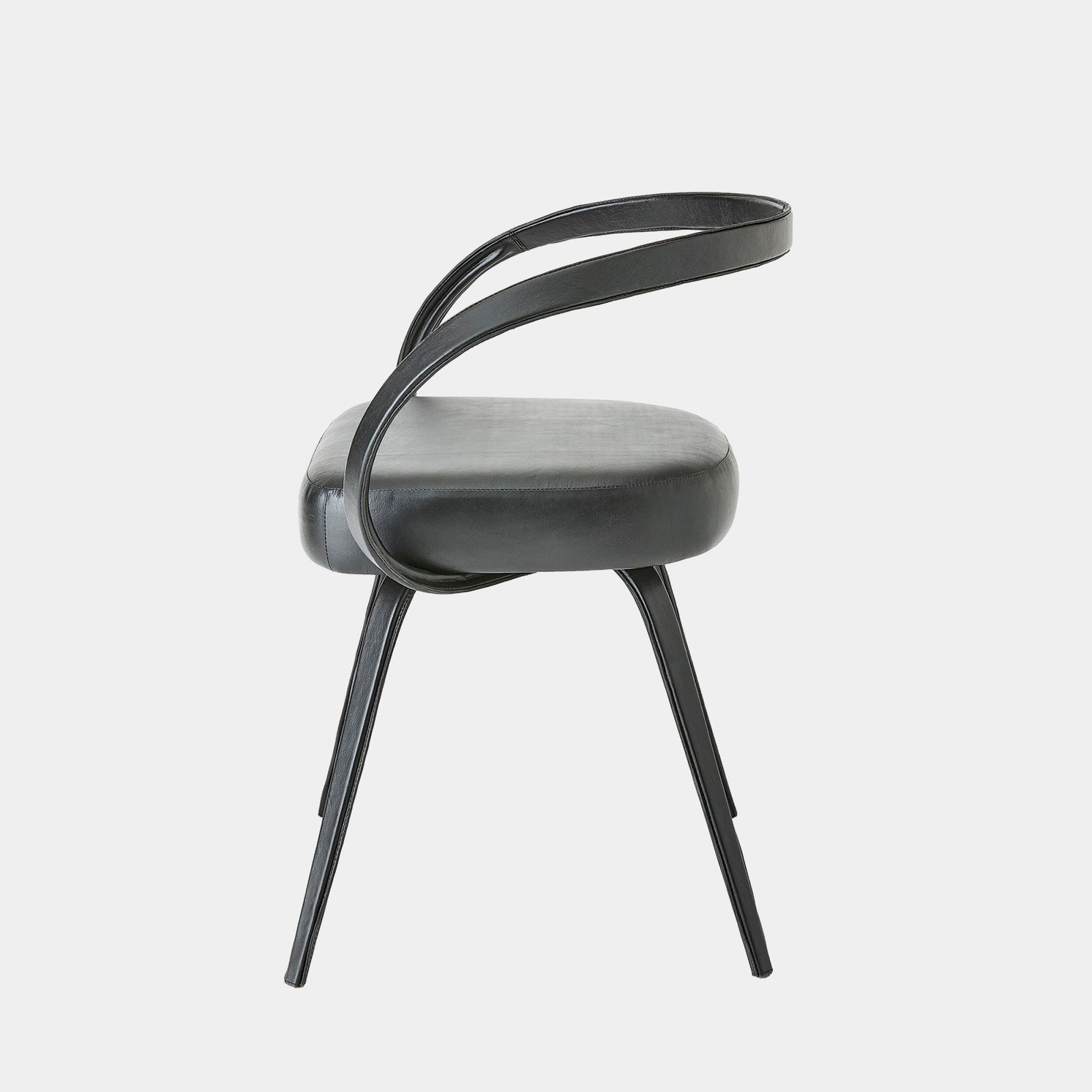 Pelle Curved Chair-Black
