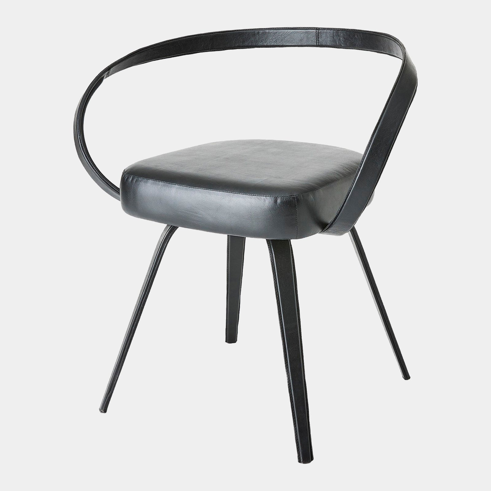 Pelle Curved Chair-Black