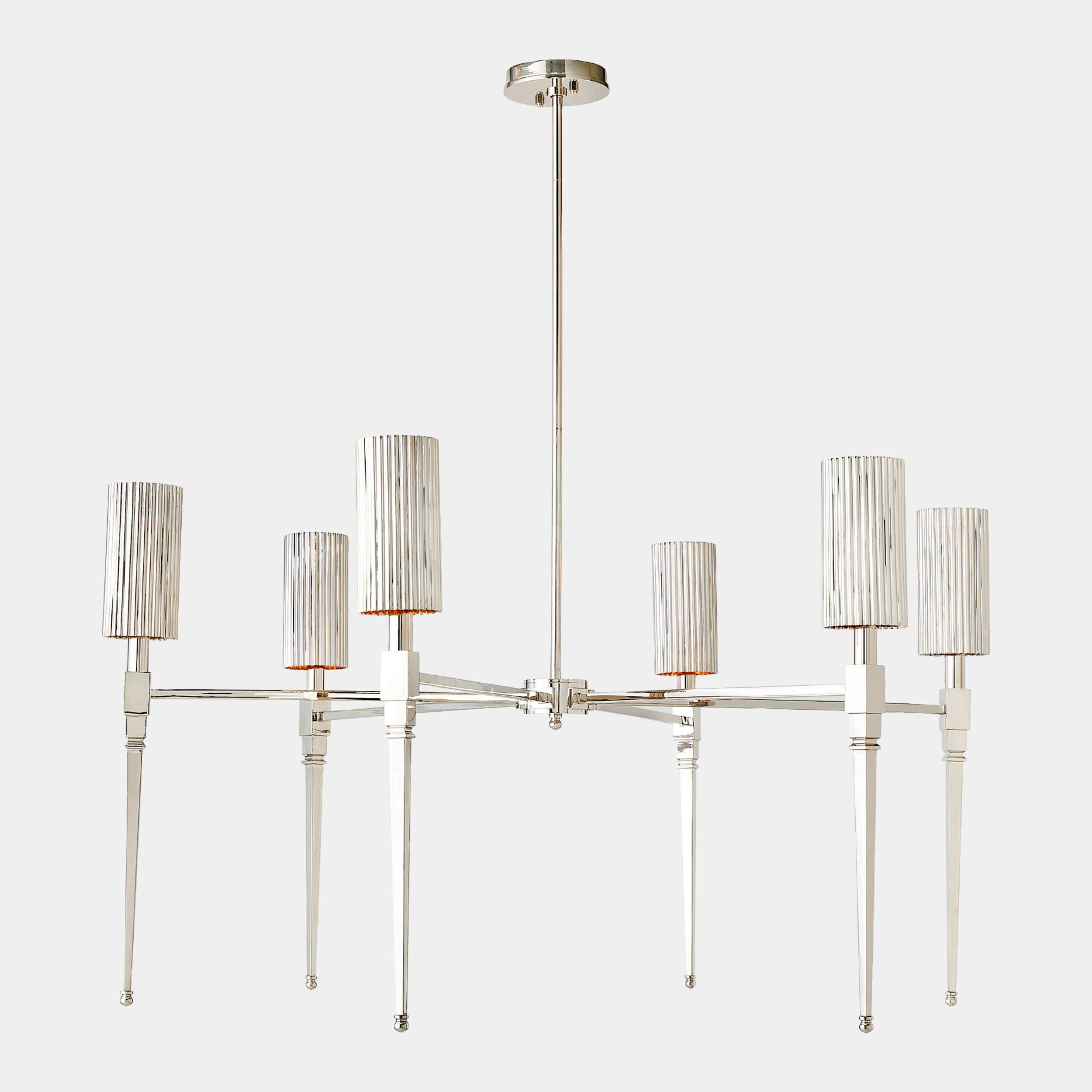 Golina Fluted Chandelier-Nickel