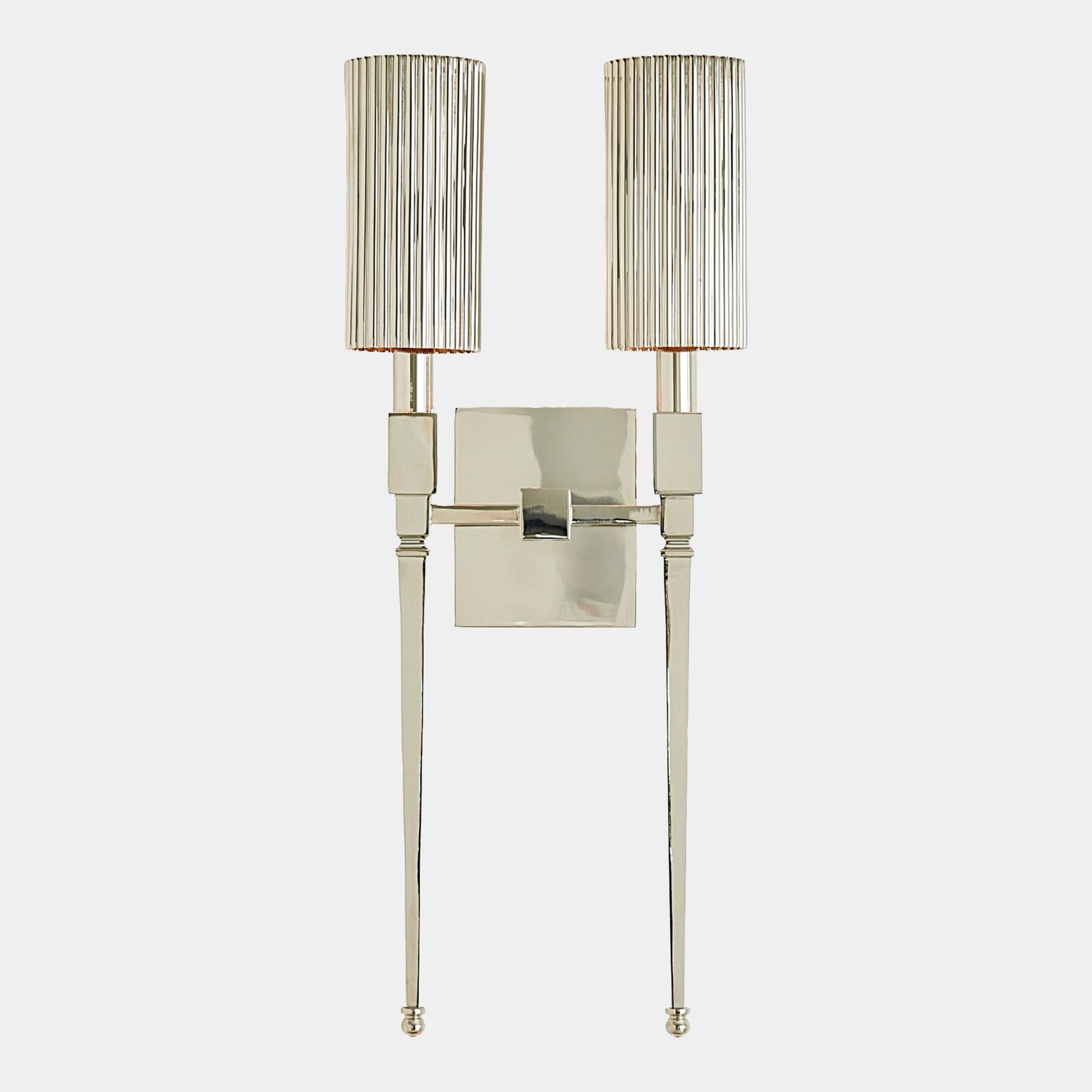 Golino Fluted Double Sconce-Nickel