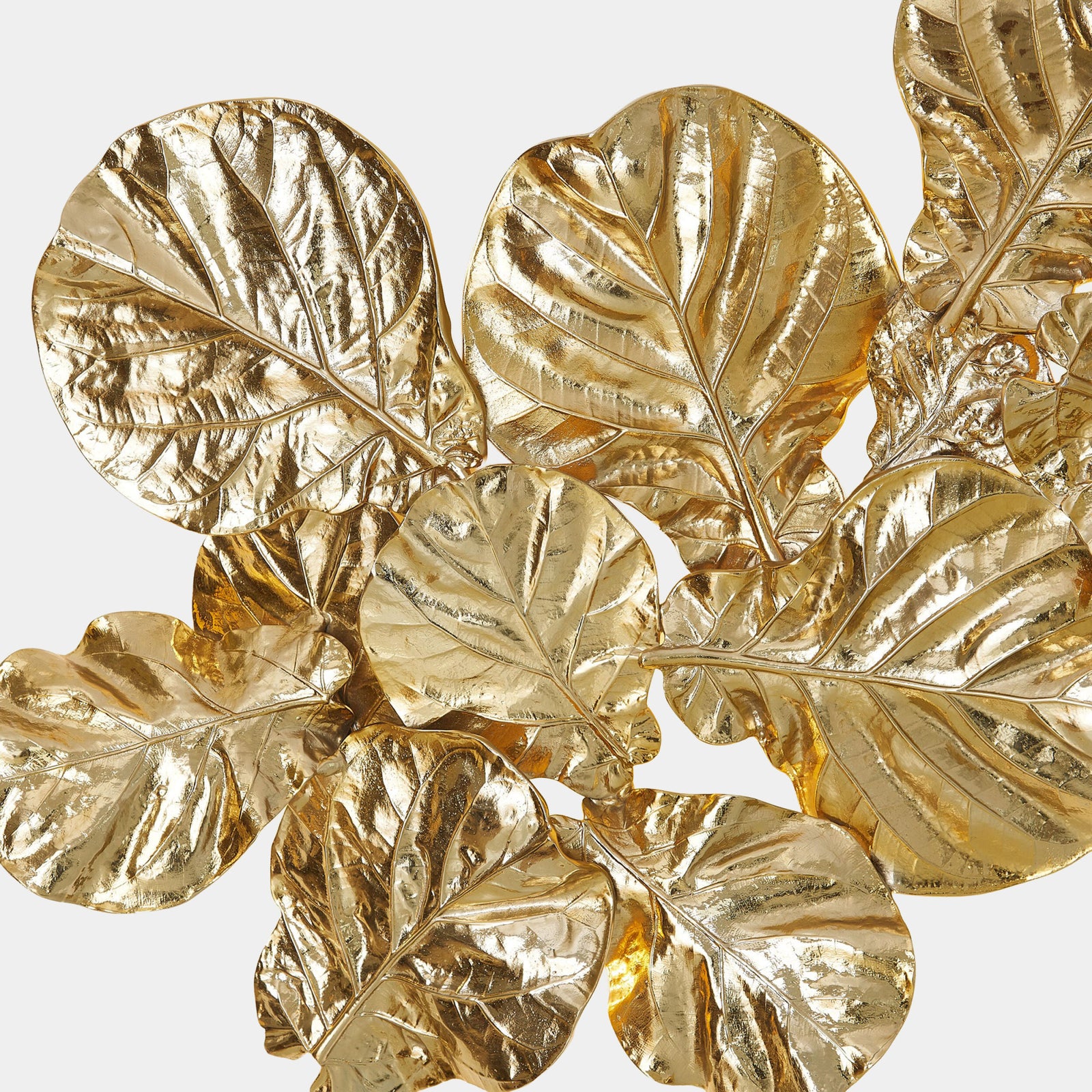 Fiddle Fig Lighted Wall Decor-Brass