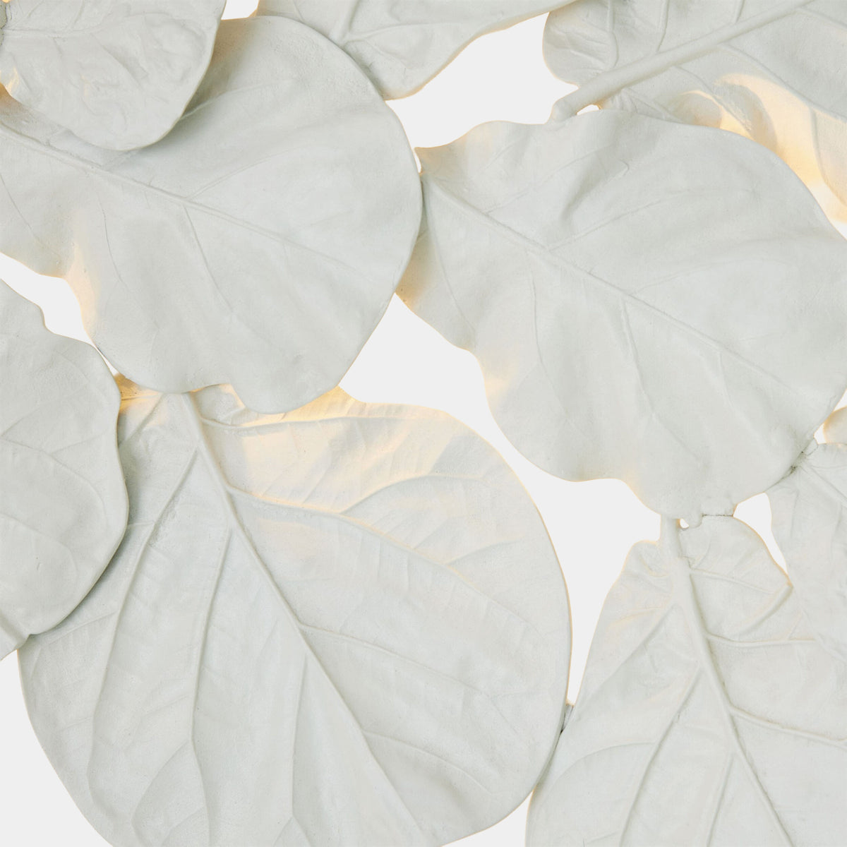 Fiddle Fig Lighted Wall Decor-White