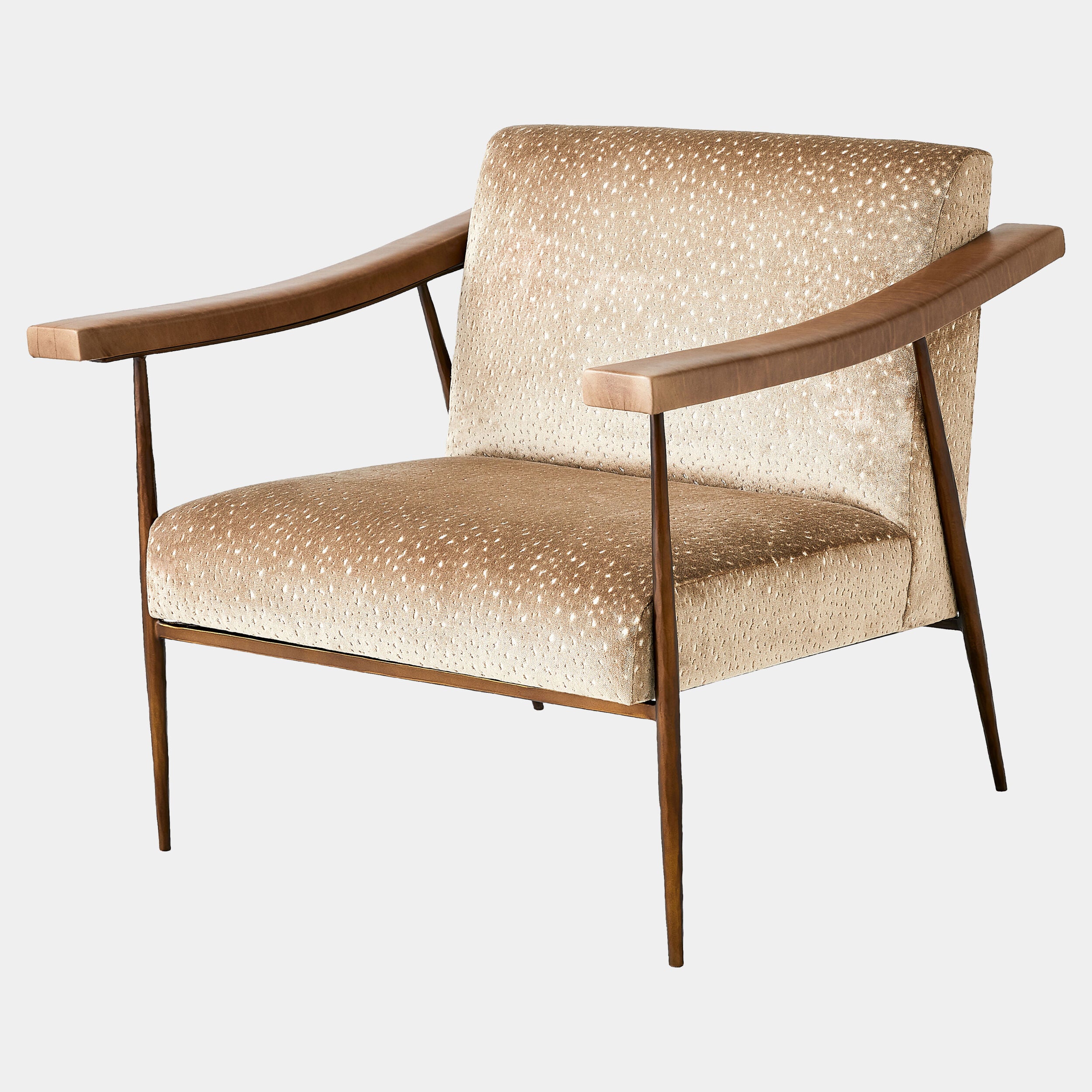 L. Brooks Fabric/Leather Chair-Bronze