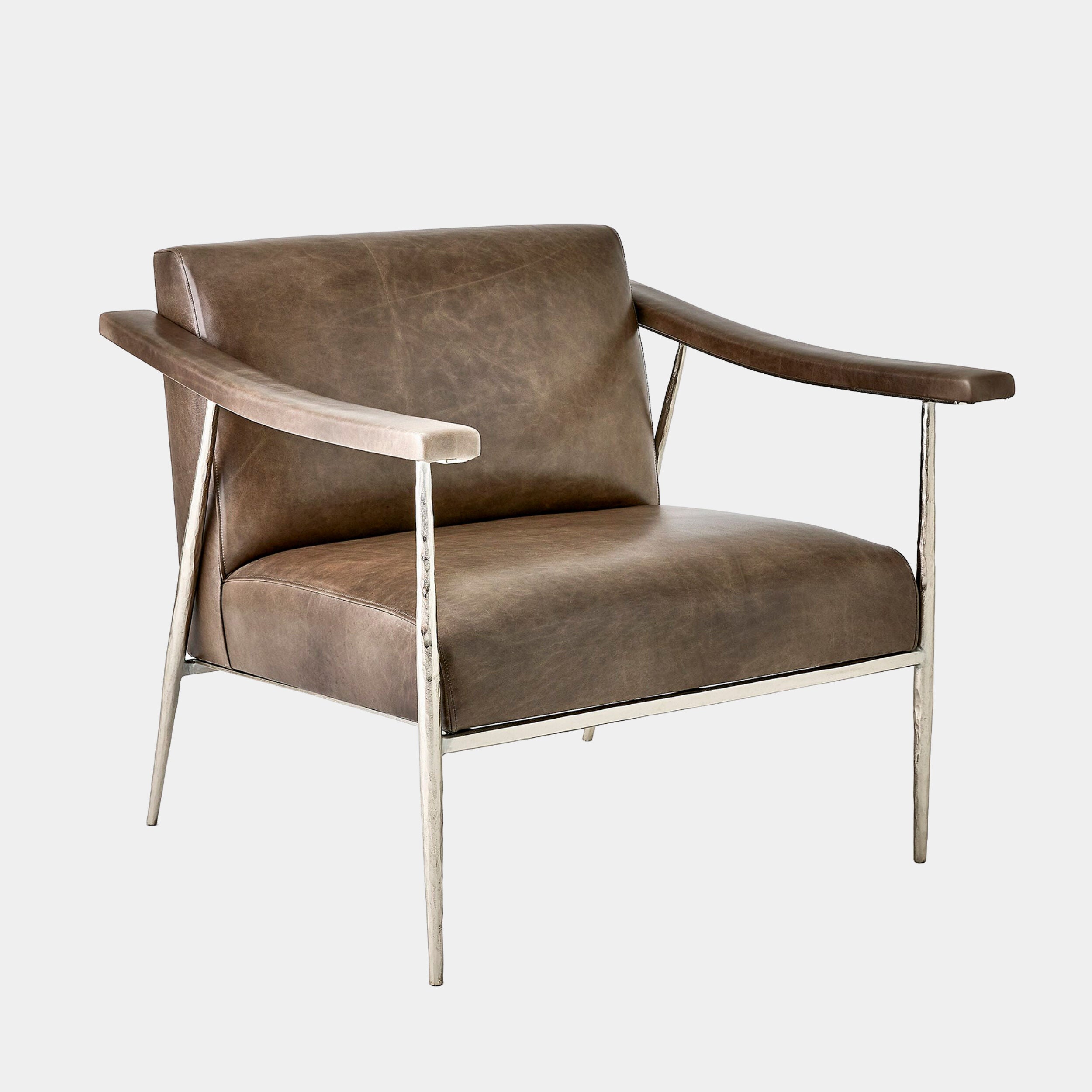 L. Brooks Leather Chair-Nickel