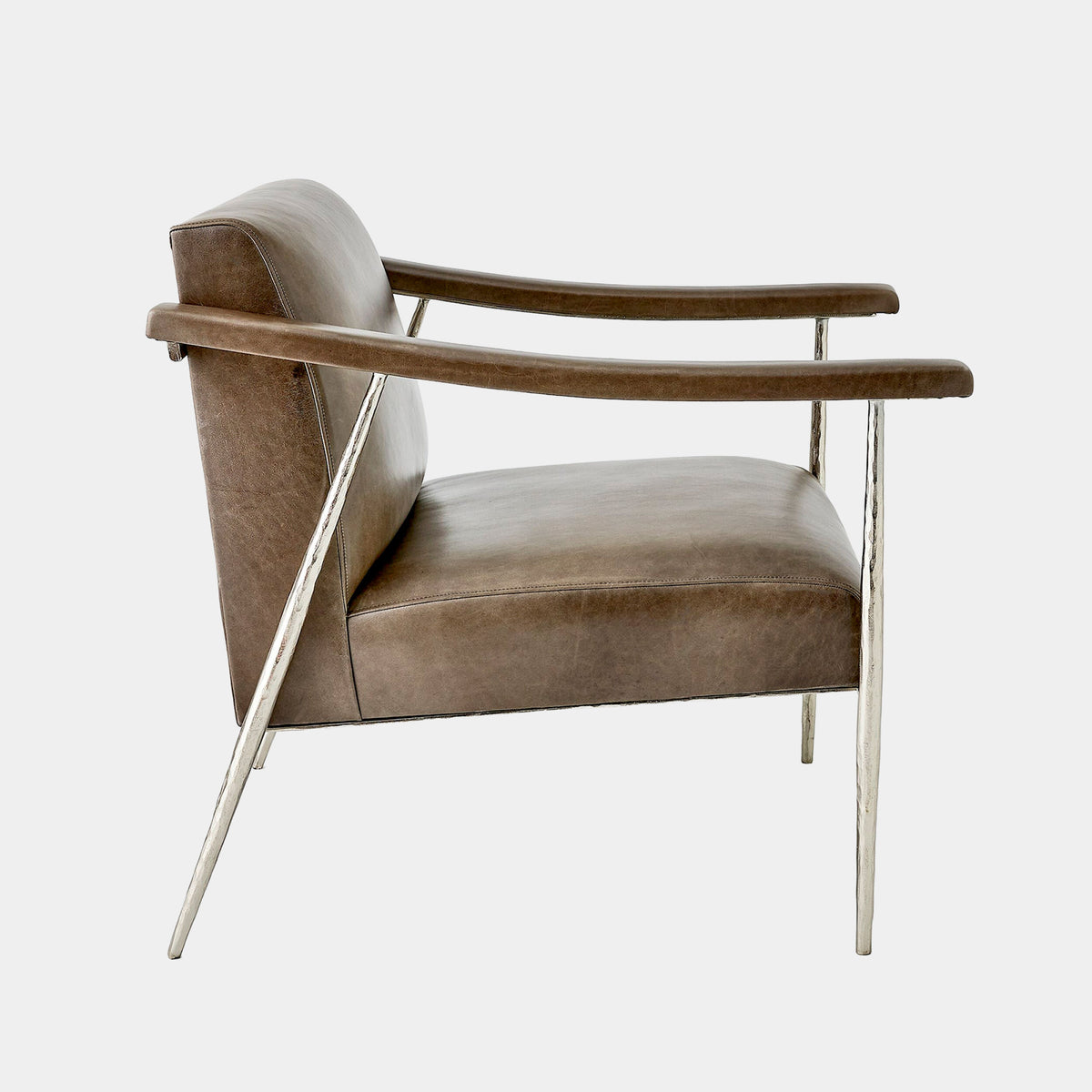 L. Brooks Leather Chair-Nickel