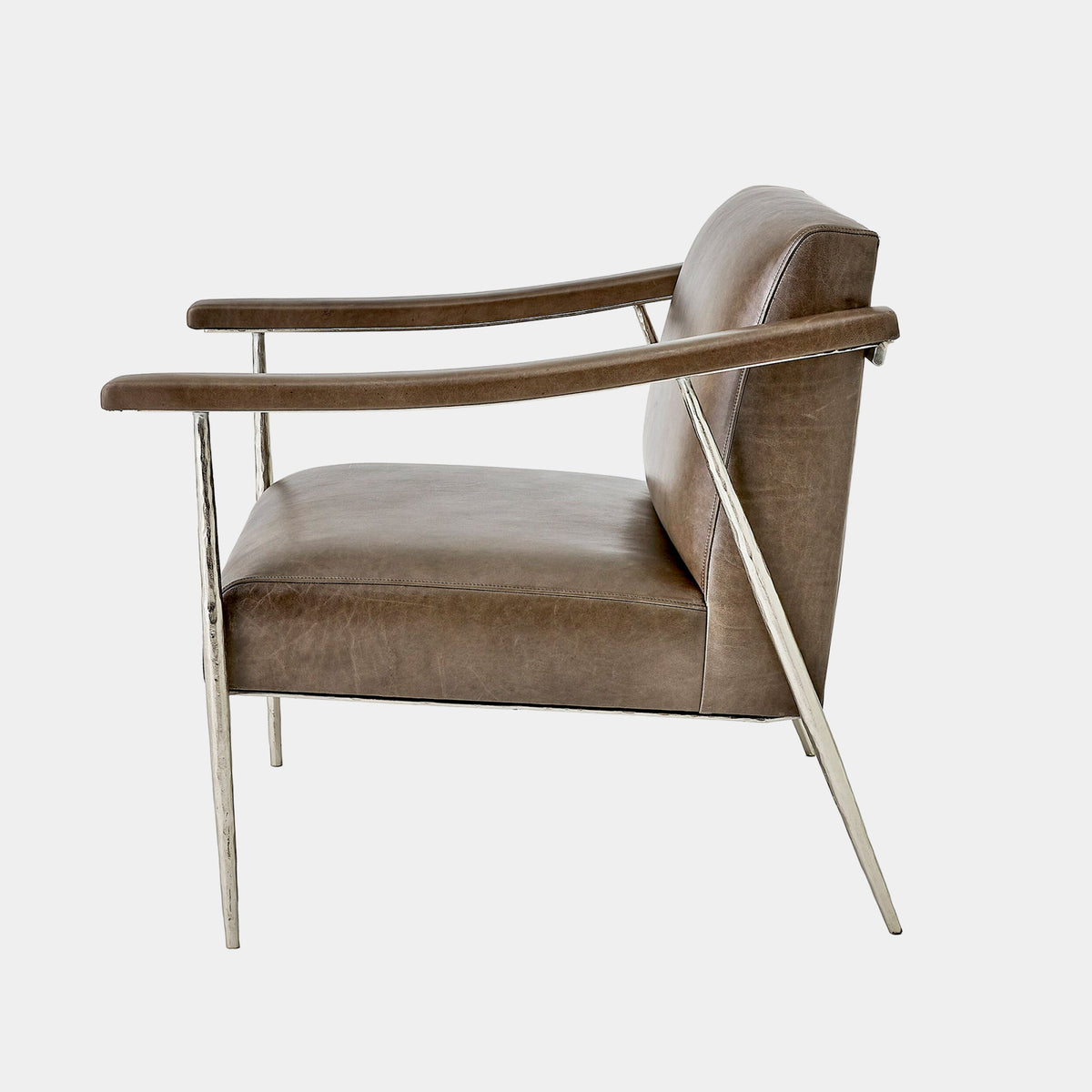 L. Brooks Leather Chair-Nickel