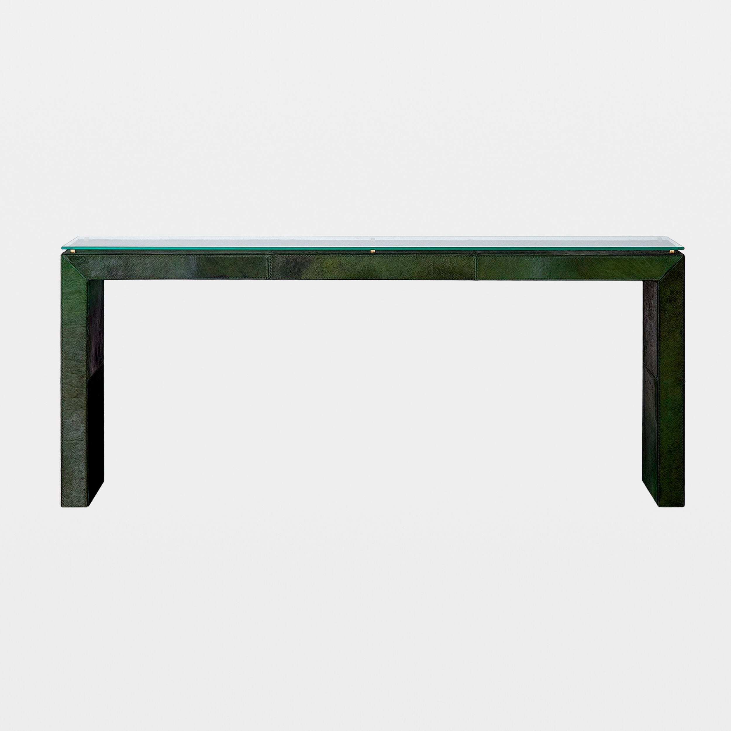 Posh Console-Hair-On-Hide Green