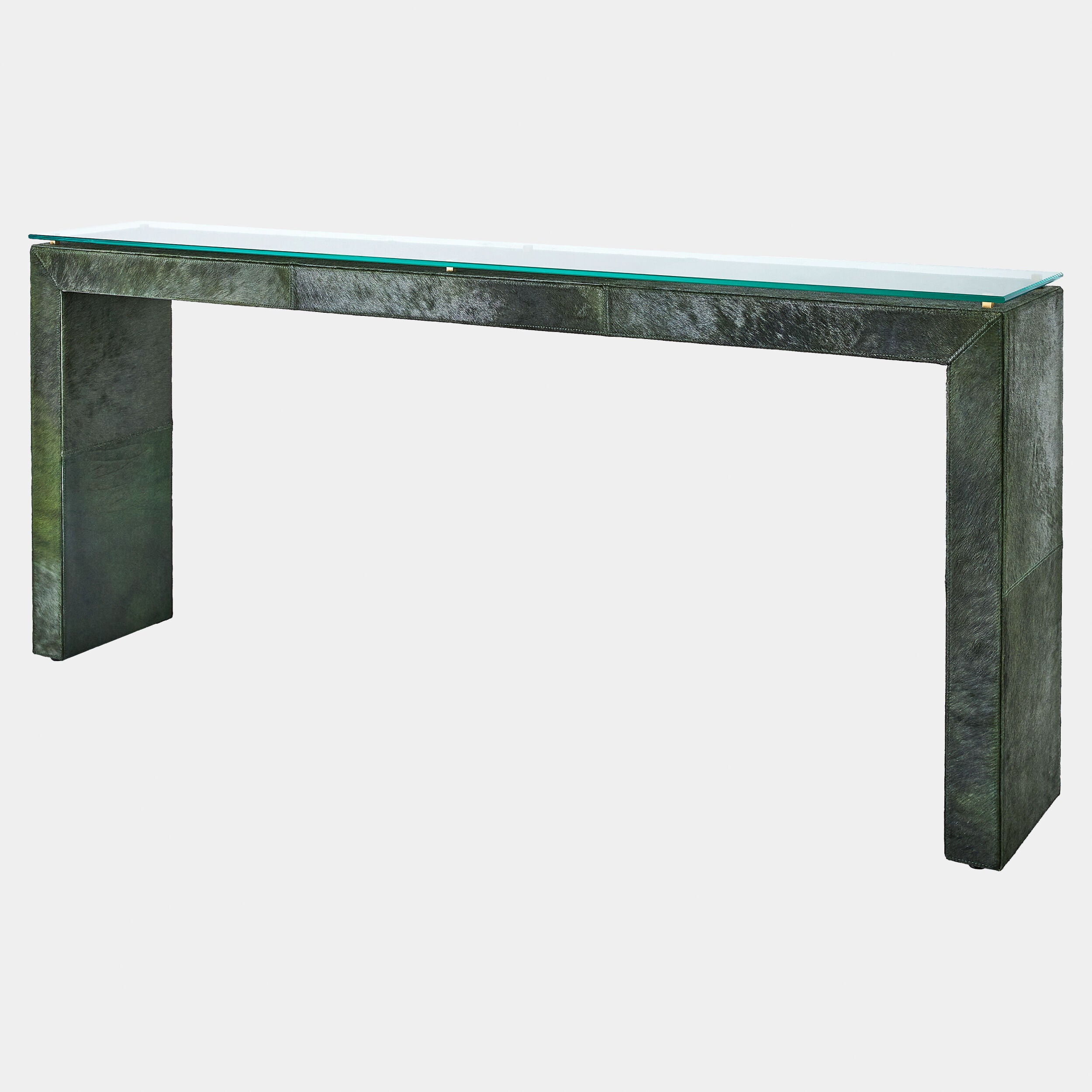 Posh Console-Hair-On-Hide Green