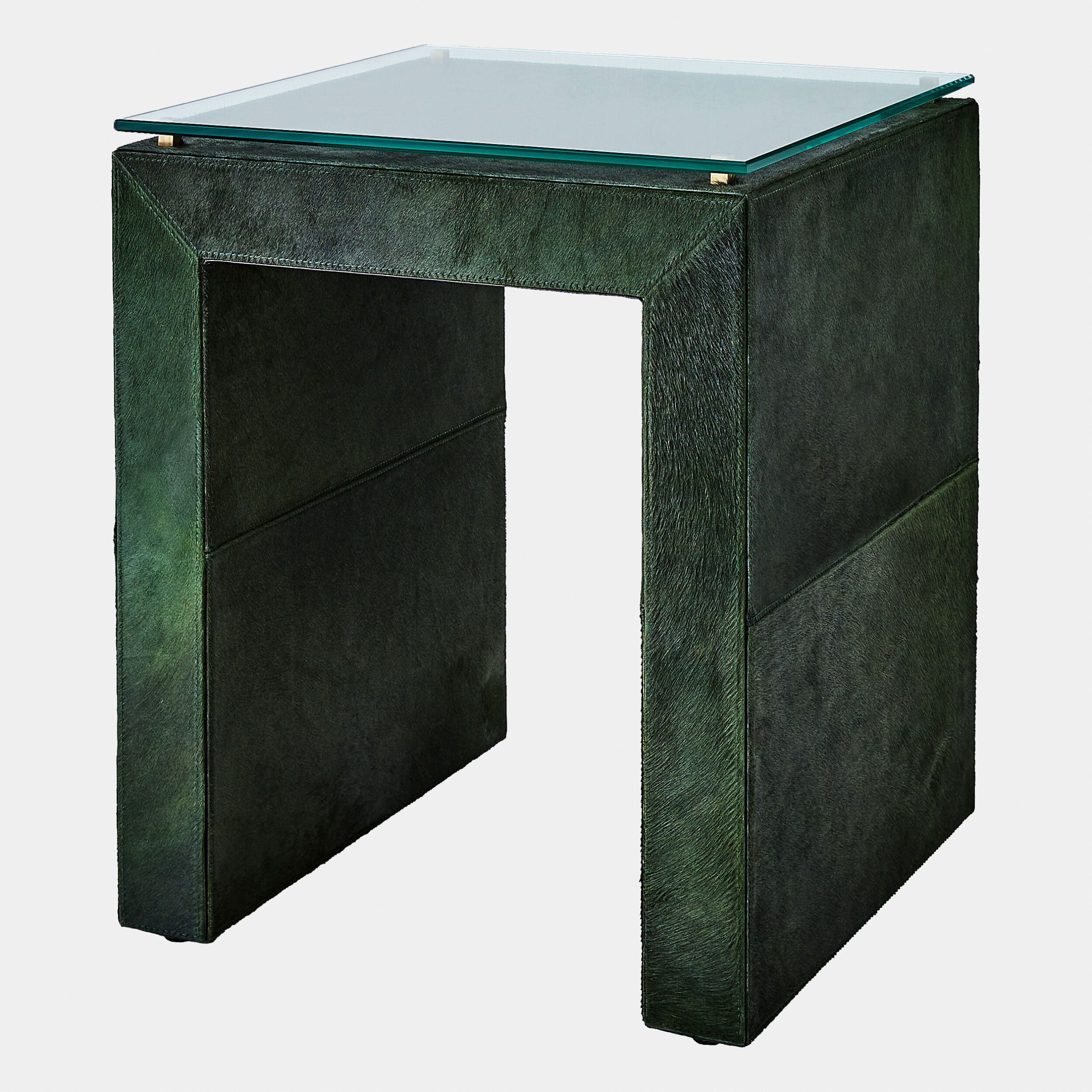 Posh Side Table-Hair-On-Hide Green