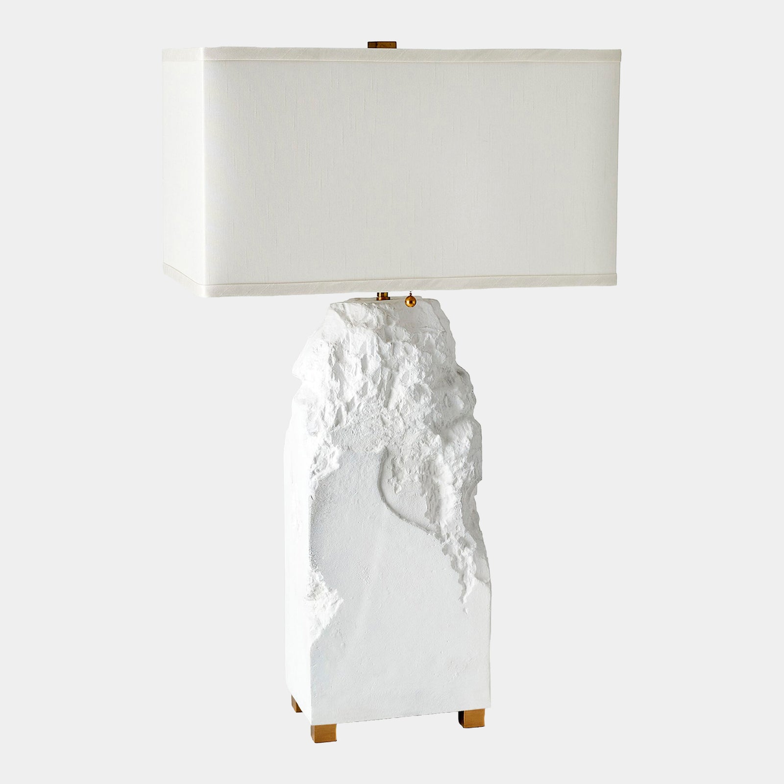 Honnold Chiseled Block Lamp-Matte White